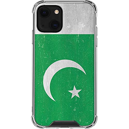 Skinit Clear iPhone 13 Case with Pakistan Flag Distressed Design - Slim Protective Cover for iPhone 13/13 Pro - Perfect for Travel, National Pride & Everyday Use