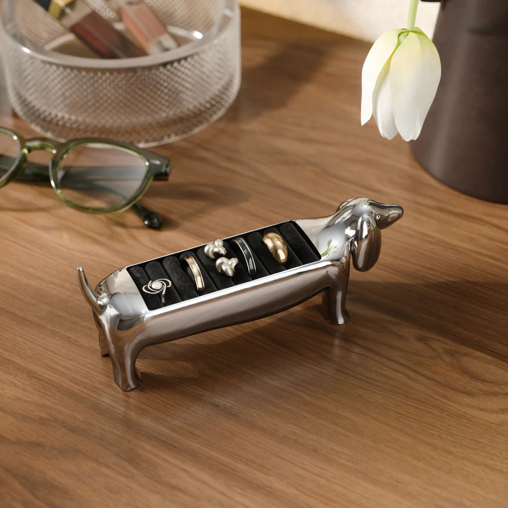 Dachsie Ring Holder - Elegant Jewelry Organizer for Rings, Earrings & Small Accessories - Perfect for Bathroom, Bedroom & Travel
