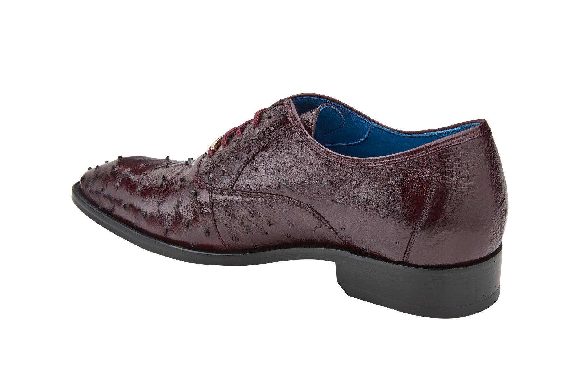 Belvedere Orlando Genuine Ostrich Quill Dress Shoes - Antique Dark Burgundy D01 | Premium Men's Formal Footwear for Business & Special Occasions