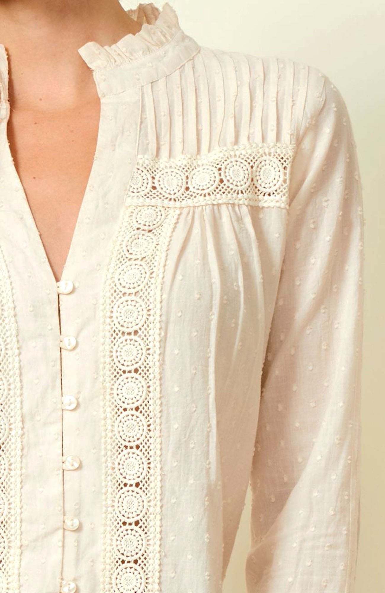 Carrie Blouse Women's Elegant Tunic Top in Cream | Perfect for Office Wear, Casual Outings & Special Occasions