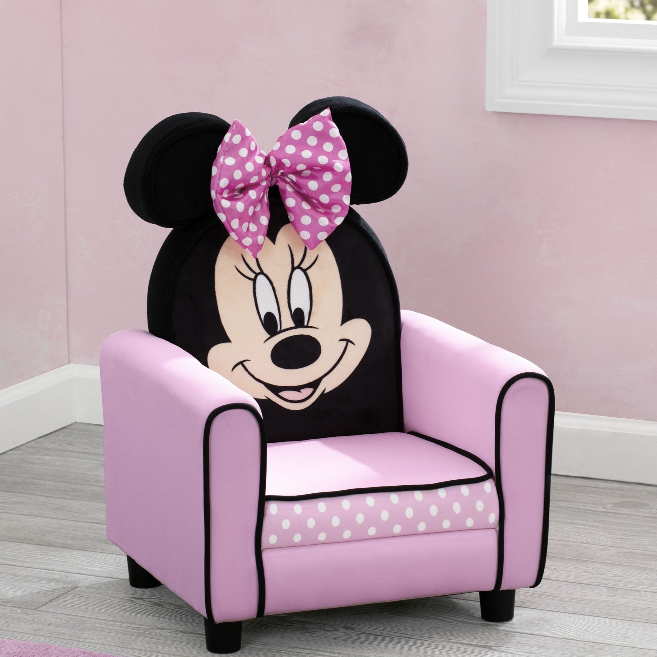Minnie Mouse Kids Chair - Upholstered Children's Chair with Cute Disney Design for Bedroom, Playroom, or Nursery - Perfect for Reading, Relaxing, and Pretend Play