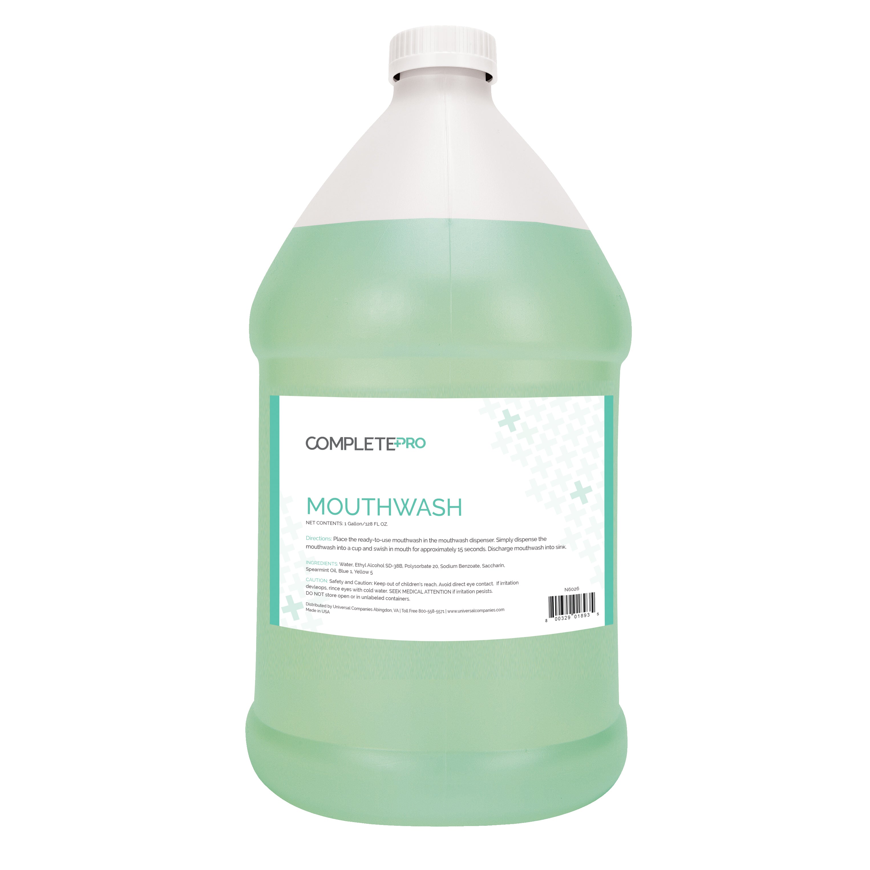 Complete Pro Mint Mouthwash - 1 Gallon Refillable Bottle for Fresh Breath & Oral Hygiene - Ideal for Dental Clinics, Homes & Offices