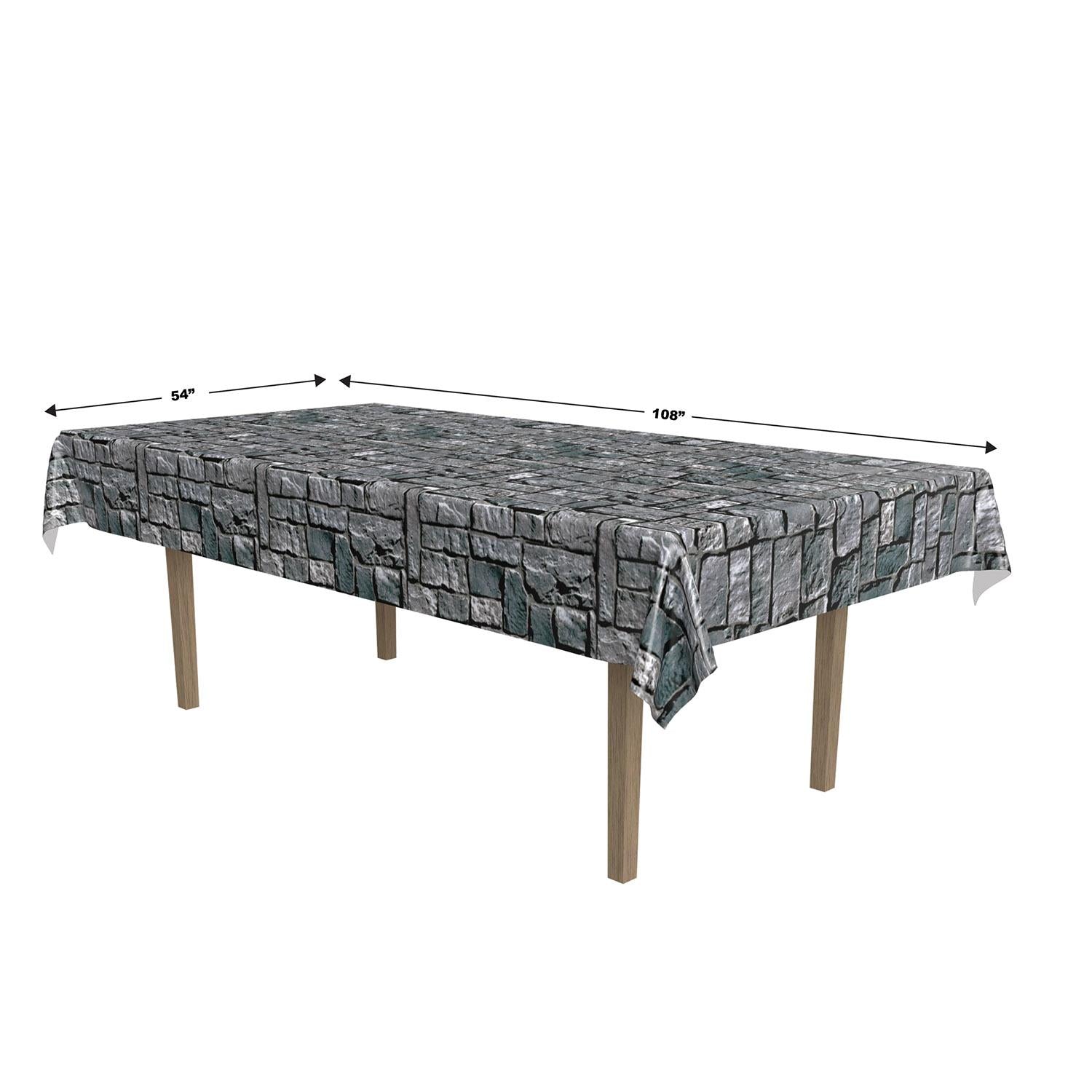 12 Pack Beistle Halloween Stone Wall Table Cover - Spooky Party Decor for Halloween, Haunted House, and Themed Events