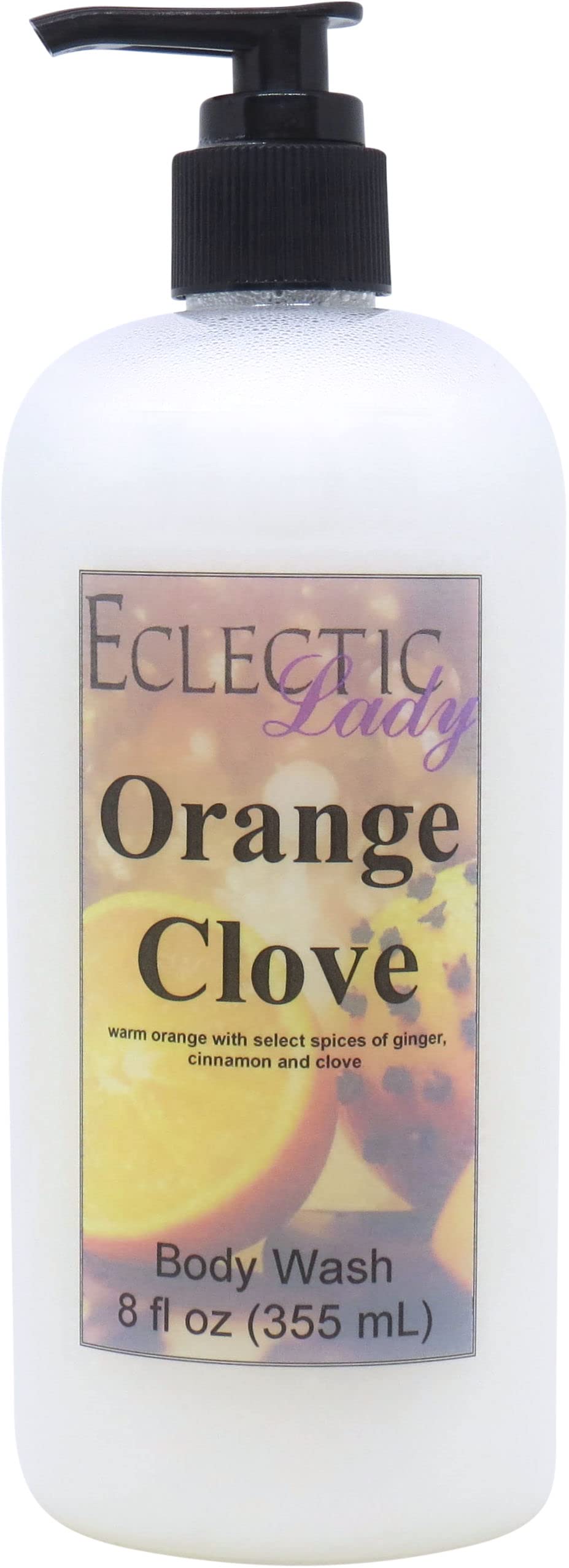Eclectic Lady Liquid Pearl Body Wash - Orange Clove Scent 3-in-1 (Bubble Bath, Hand Soap & Body Wash) | Phthalate-Free, Handcrafted in USA | 16 oz | Perfect for Spa Days, Gift Sets & Luxury Bath Time