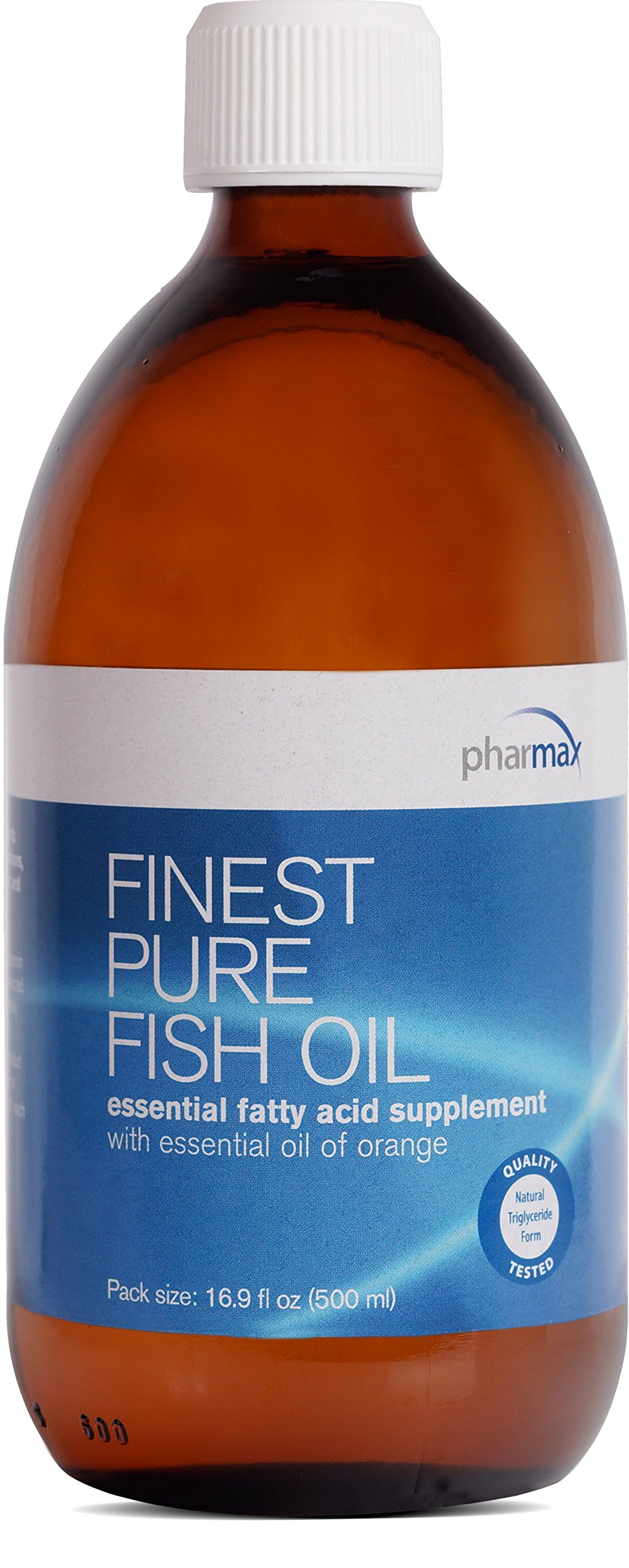 Pharmax Finest Pure Fish Oil with Orange Essential Oil - Supports Bone, Brain & Heart Health | 16.9 fl oz Omega-3 Supplement | Great for Daily Wellness & Immune Support