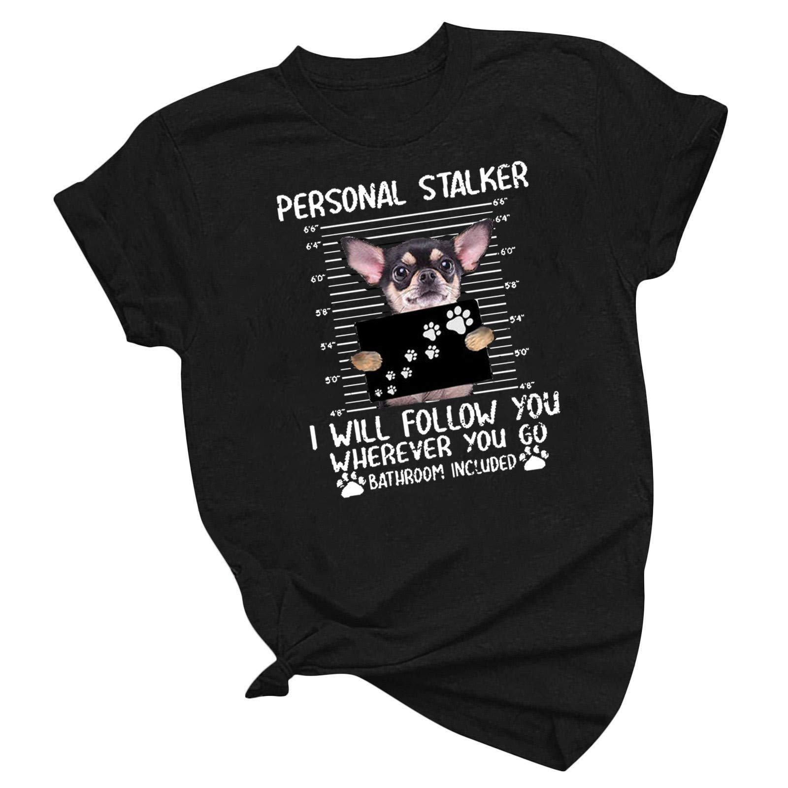 Women's Casual Loose Fit Short Sleeve T-Shirt with Animal Print - Fashionable All-Match Top for Everyday Wear (Black, Size S) - Perfect for Outings, Work, and Casual Gatherings