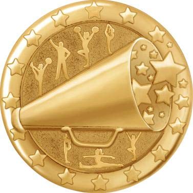 Gold Cheerleading Lapel Pins for Teams - Crown Awards Trading Pins for Cheer Competitions