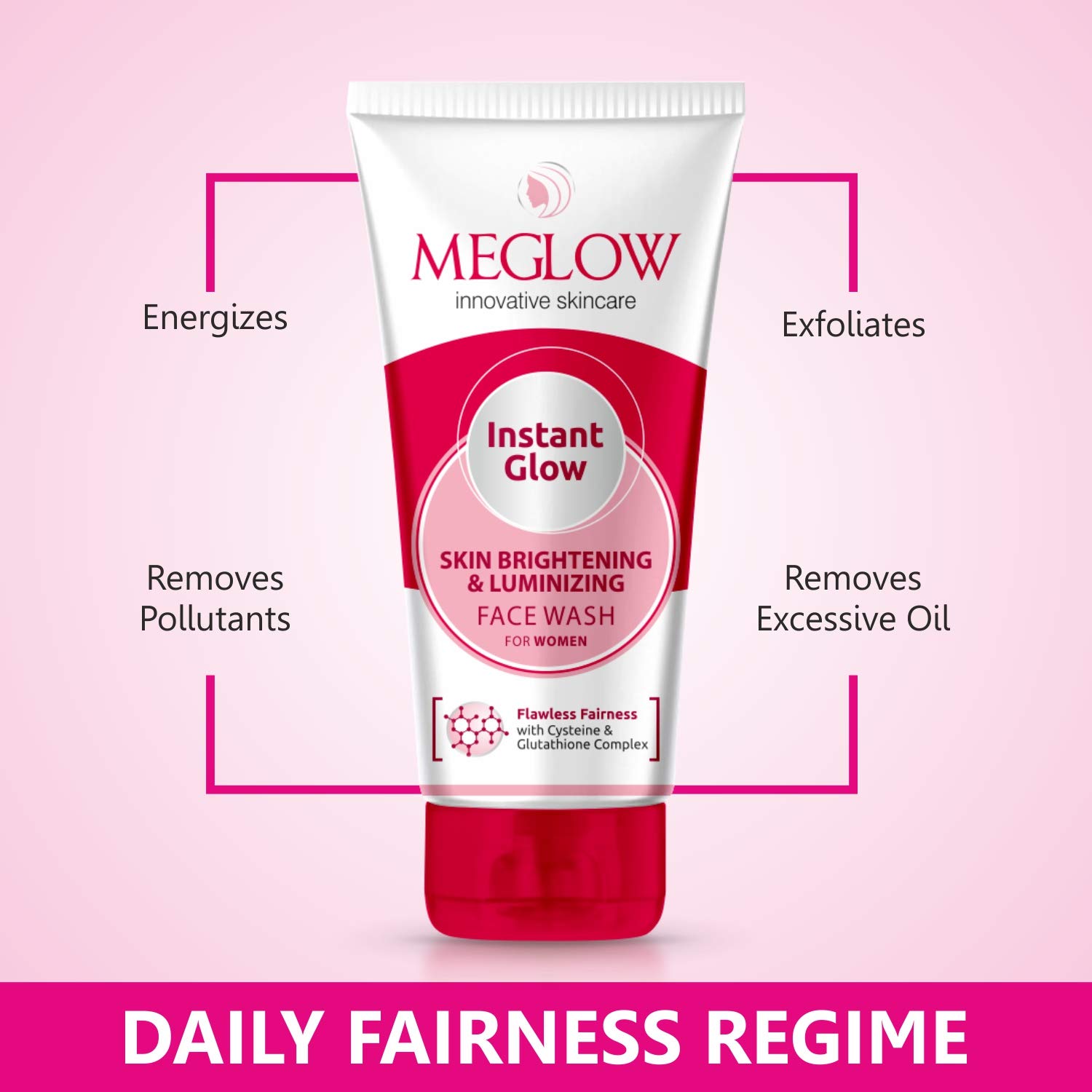 Meglow Skin Care Combo Pack - Gold Bleach Cream (50g), Aloe Vera & Vitamin E Face Cream (50g), Instant Glow Face Wash (70g) for Brightening & Radiant Skin | Women's Skincare Routine for Daily Use & Special Occasions
