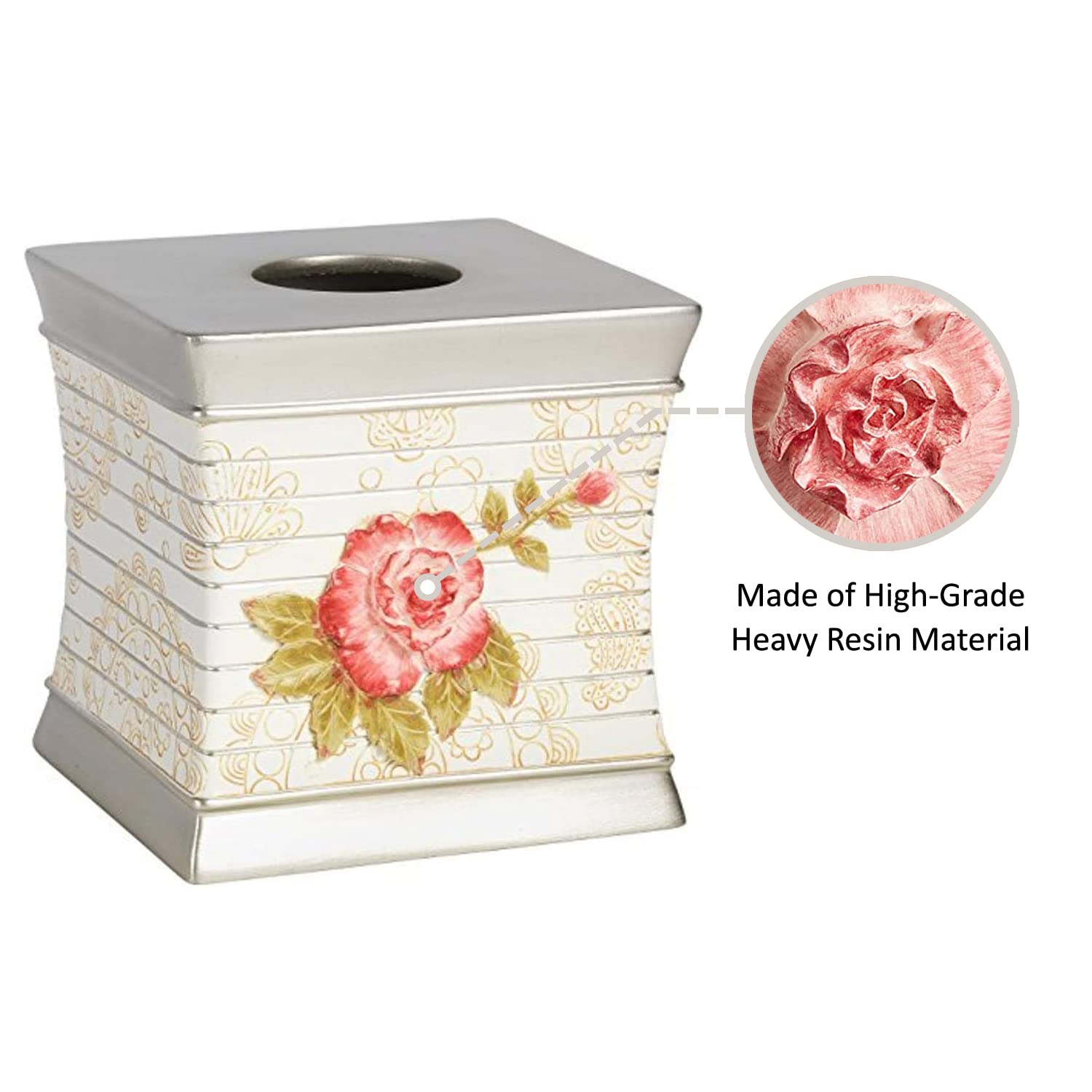 Madeline Bath Tissue Box - Elegant Beige Home Decor for Bathroom & Living Room | Perfect for Modern and Classic Interiors