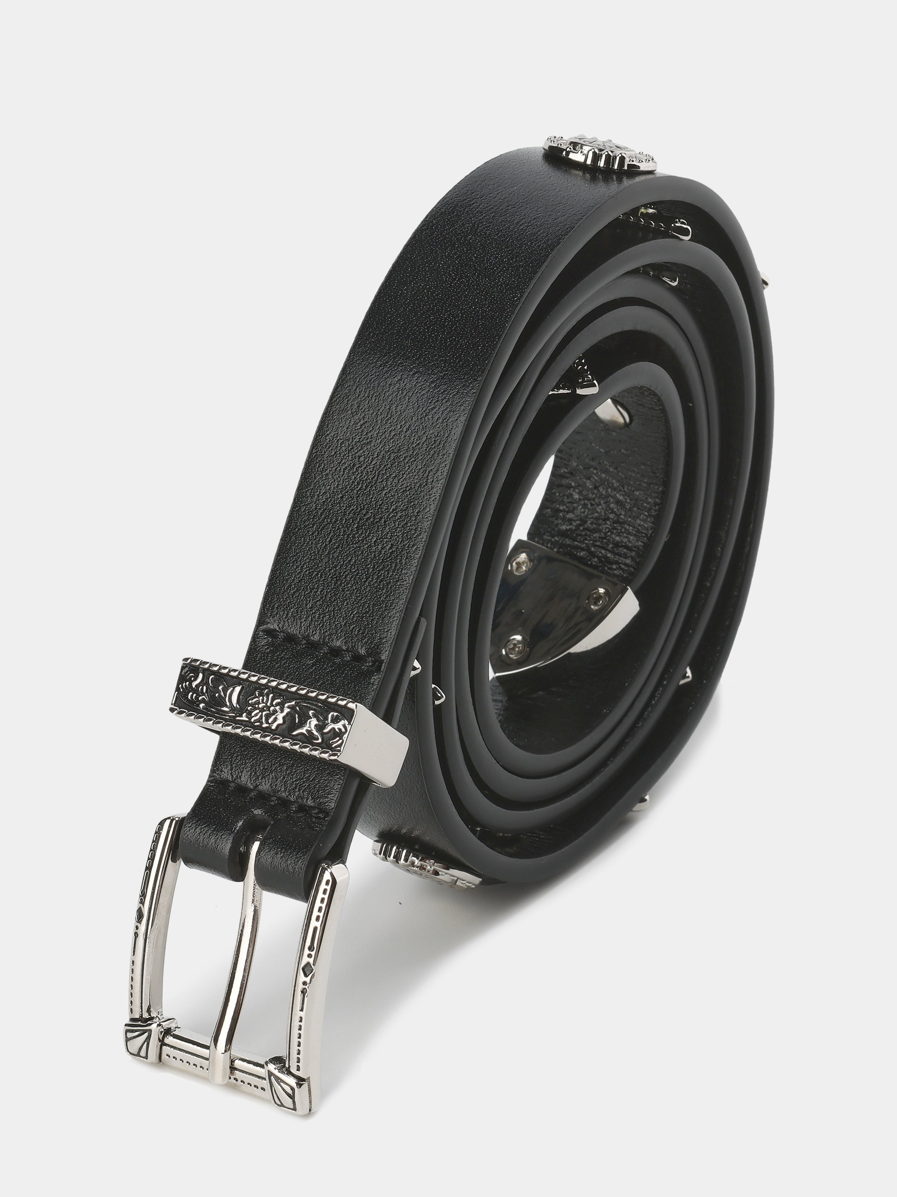 Future Darkness Studded Leather Belt for Men & Women - Gothic Punk Fashion Accessory for Concerts, Parties & Everyday Wear