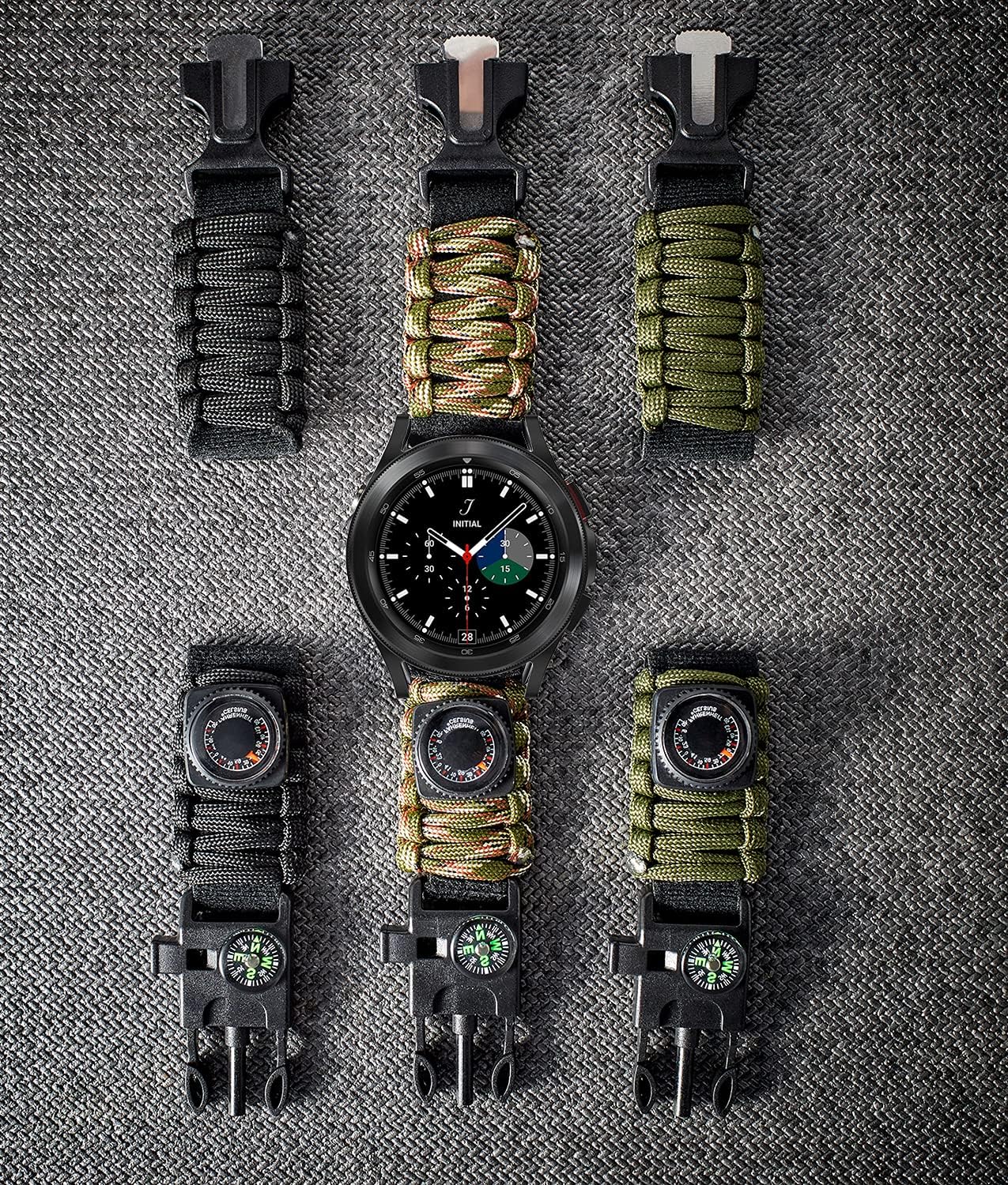 Galaxy Watch 6 Band - 20mm Paracord Strap for Outdoor & Survival