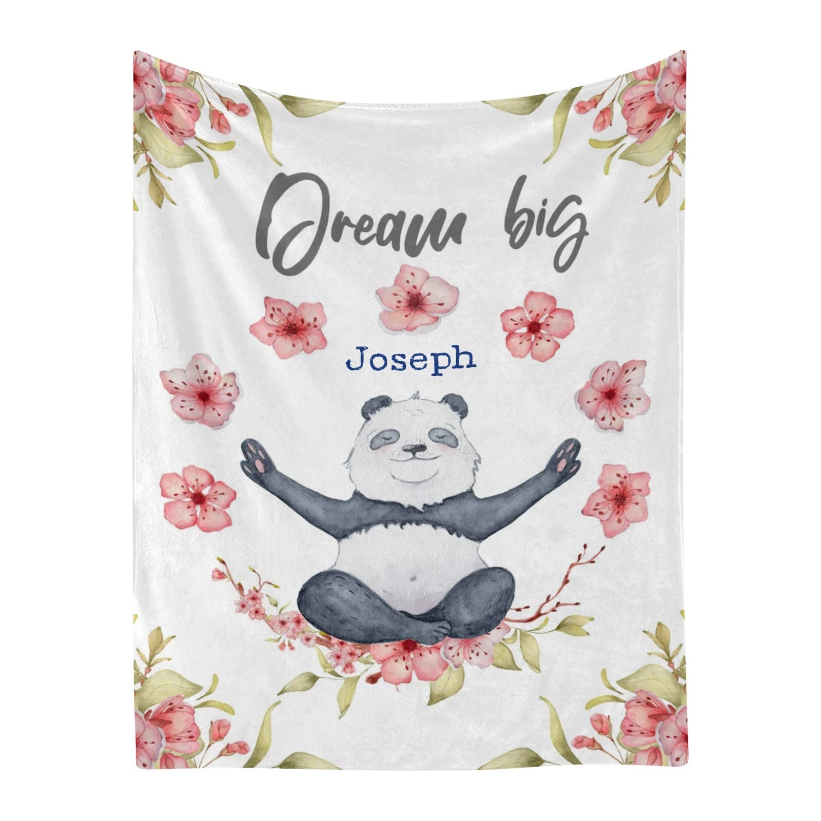 Personalized Watercolor Panda Baby Blanket - Custom Name Fleece Swaddle Blanket 30x40 Inch for Newborns, Boys, Girls & Kids - Perfect for Nursery, Milestone Photos & Gift Giving