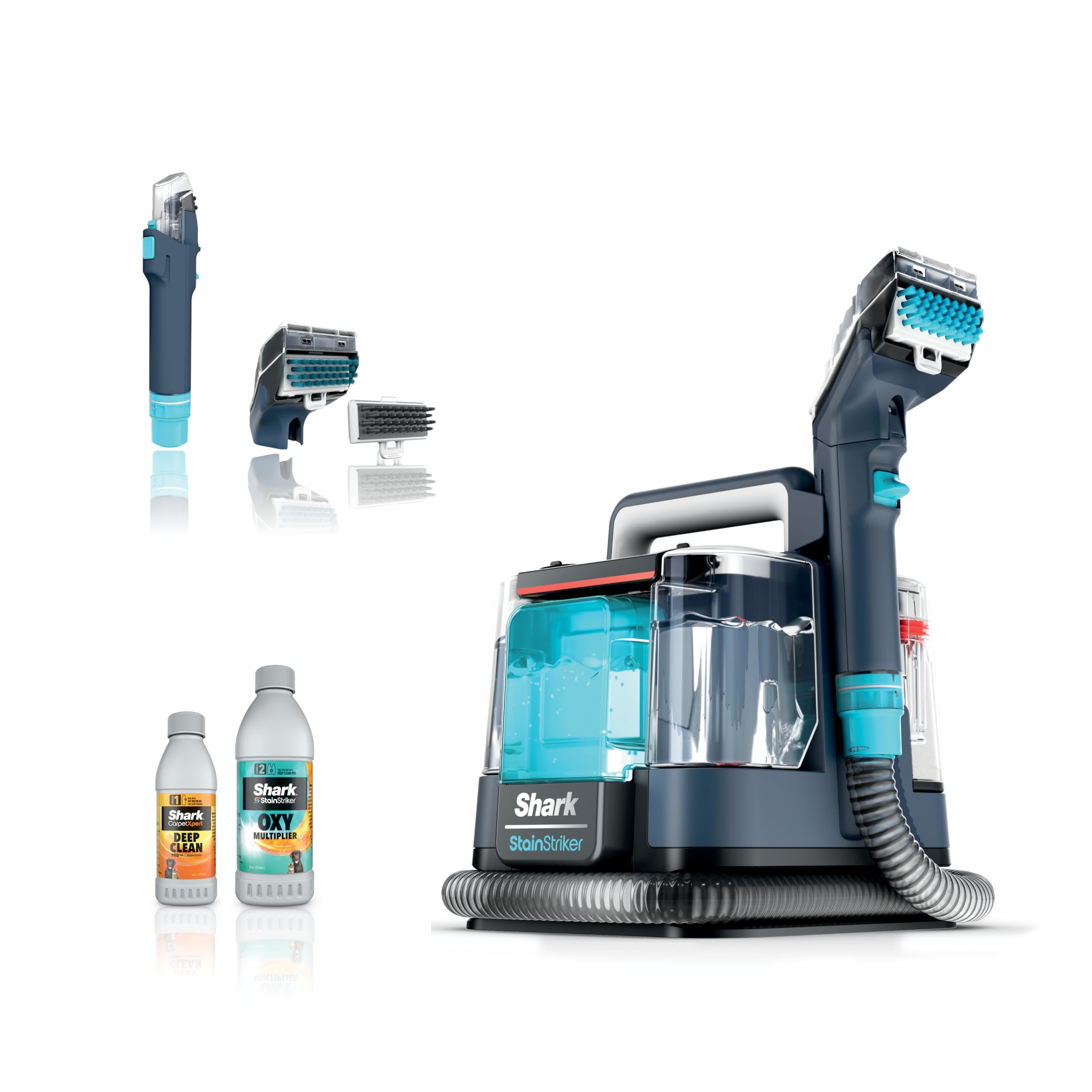 Shark PX200C StainStriker Portable Carpet & Upholstery Cleaner - Powerful Spot & Stain Remover for Carpets, Rugs, Couches - Eliminates Tough Stains & Odors - Navy Blue - Perfect for Homes, Pets & Spills