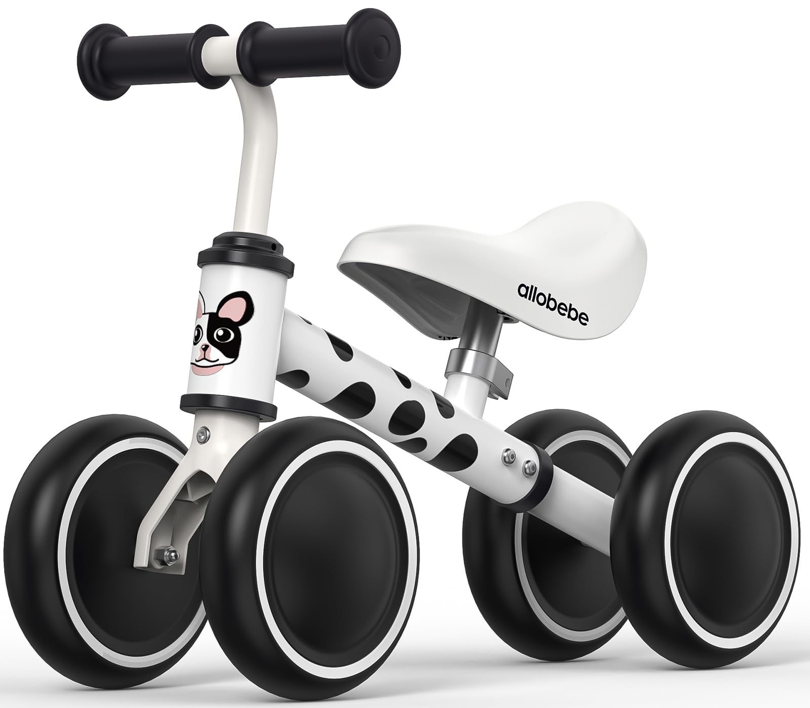 Allobebe Baby Balance Bike for Toddlers 12-36 Months - Adjustable Seat, Silent 3-Wheel Design - Perfect First Bike Gift for 1 Year Old Girls & Boys - Helps Transition from Standing to Running - Ideal for Indoor Play, Backyard Riding & Learning Balance Skills