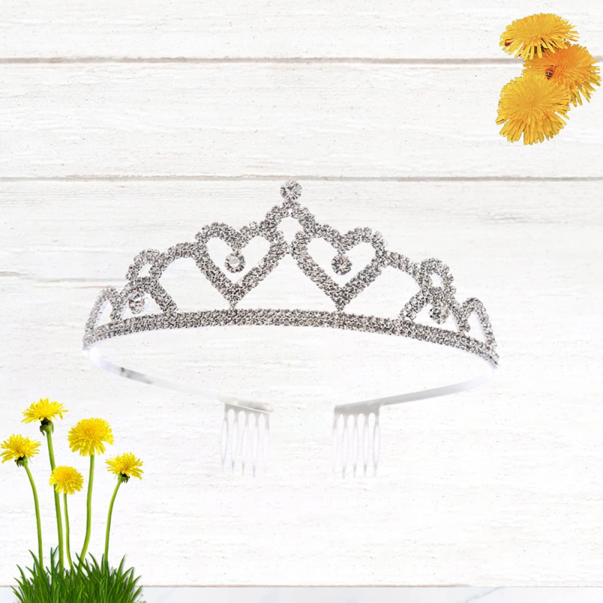 Sparkling Rhinestone Wedding Tiara for Bride - Crystal Princess Crown Hair Accessories for Women & Girls | Perfect for Bridal, Pageant, Prom, and Special Occasions
