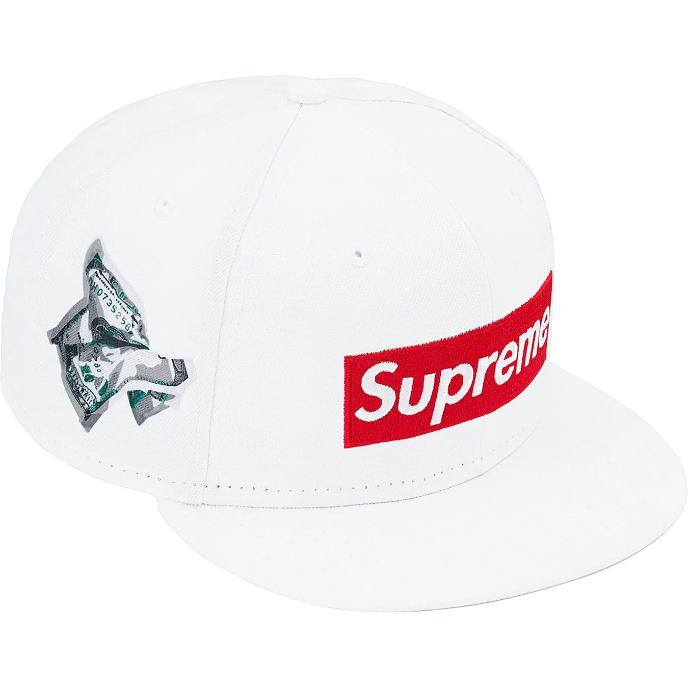 Supreme Money Box Logo New Era White Snapback Hat - Streetwear Fashion for Men & Women - Perfect for Urban Style & Hip-Hop Outfits