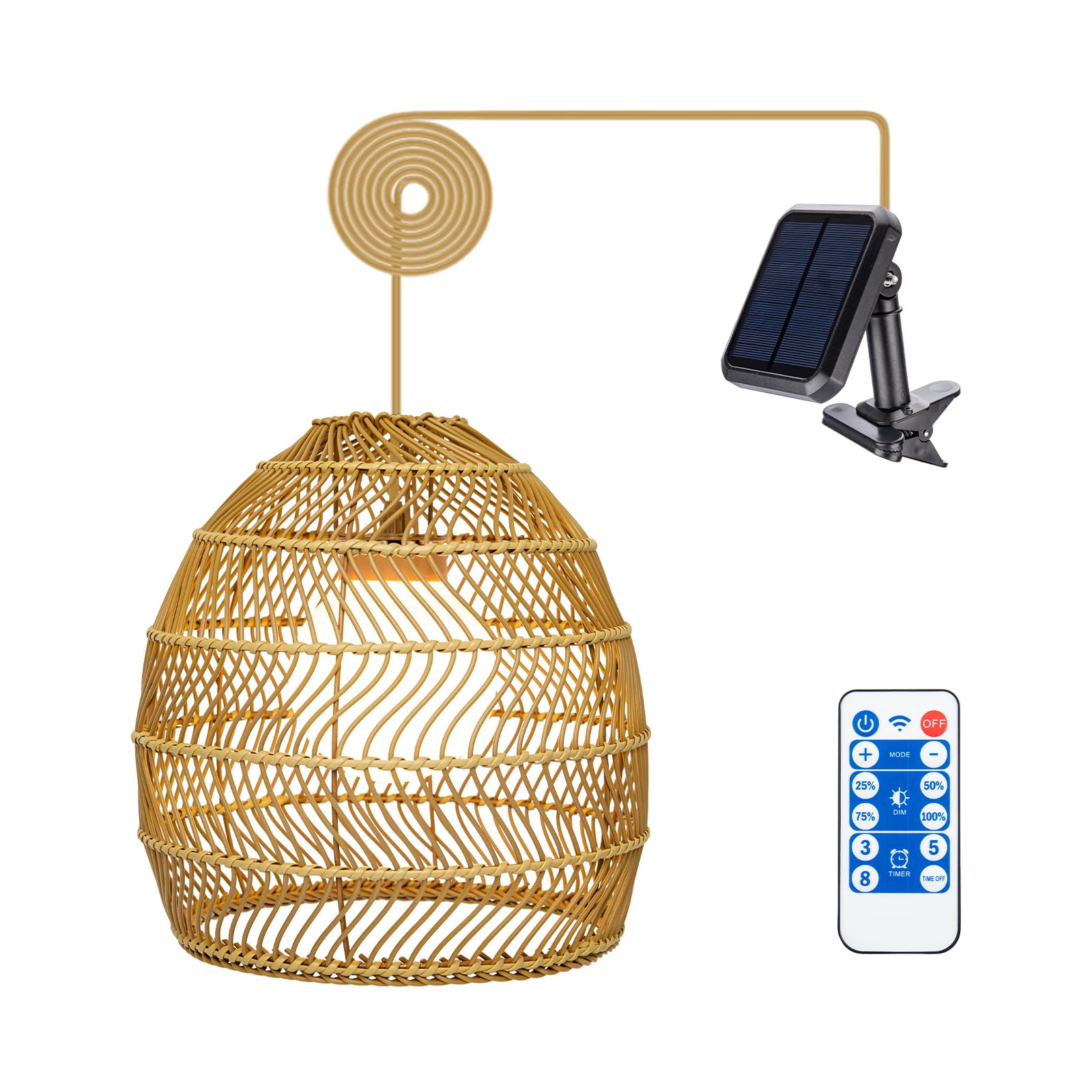 Wonder Solar Chandelier Outdoor Lanterns - Waterproof Solar Hanging Lights with Remote Control for Gazebo, Porch, Patio - Perfect for Garden Parties, Backyard Decor & Evening Ambiance