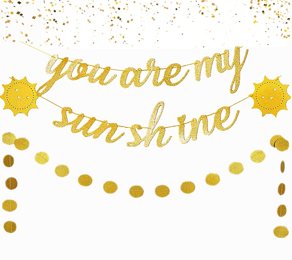 You Are My Sunshine Banner - Sun Themed Birthday Decoration for Baby Showers & Kids Parties - Perfect for Nursery, Birthday Backdrops & Photo Booths