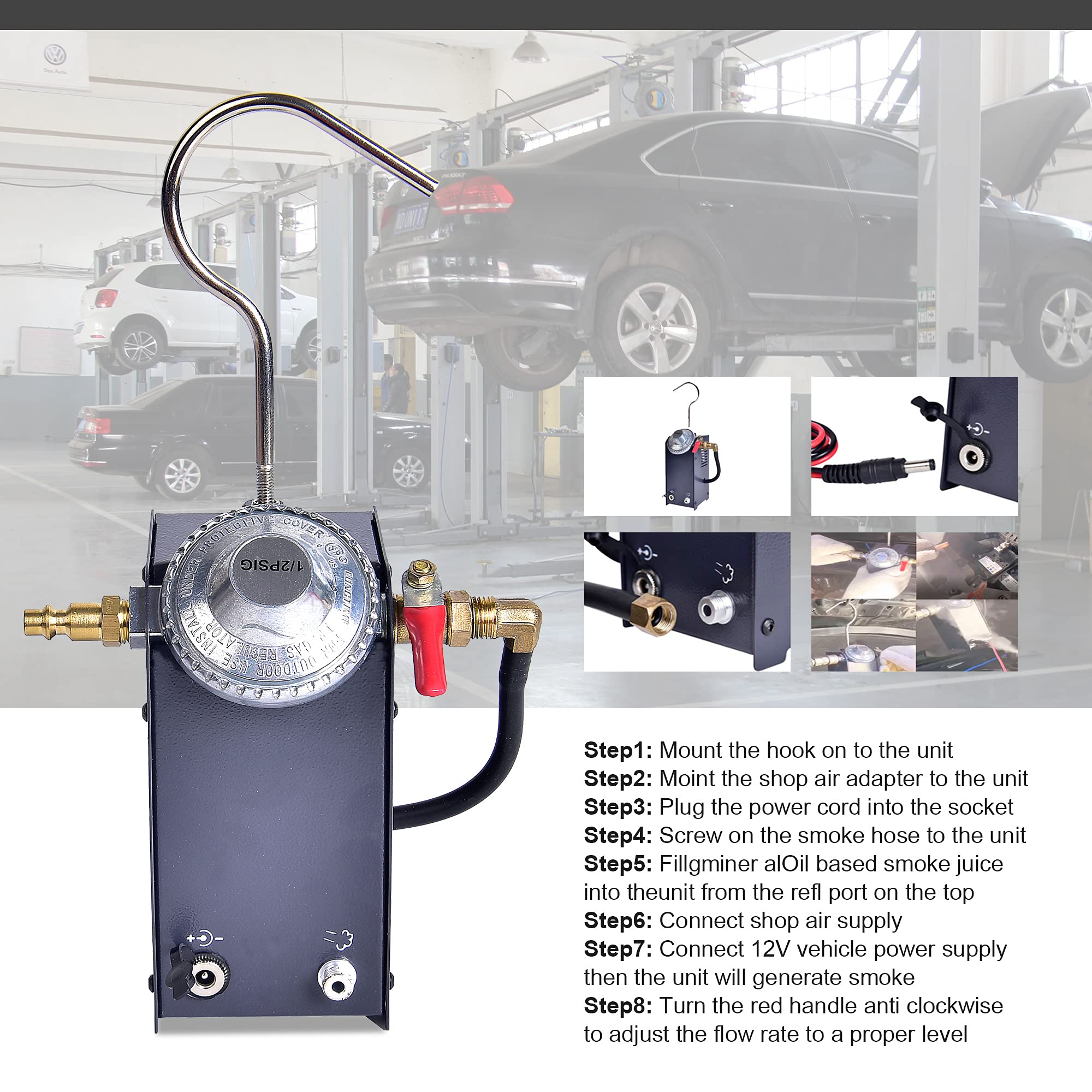 AA009 Automotive Fuel Leak Detector & EVAP System Tester - Professional Diagnostic Tool for Cars, Motorcycles, ATVs, Boats & Light Trucks | Detect Fuel Pipe Leaks in Garages, Workshops & DIY Auto Repairs