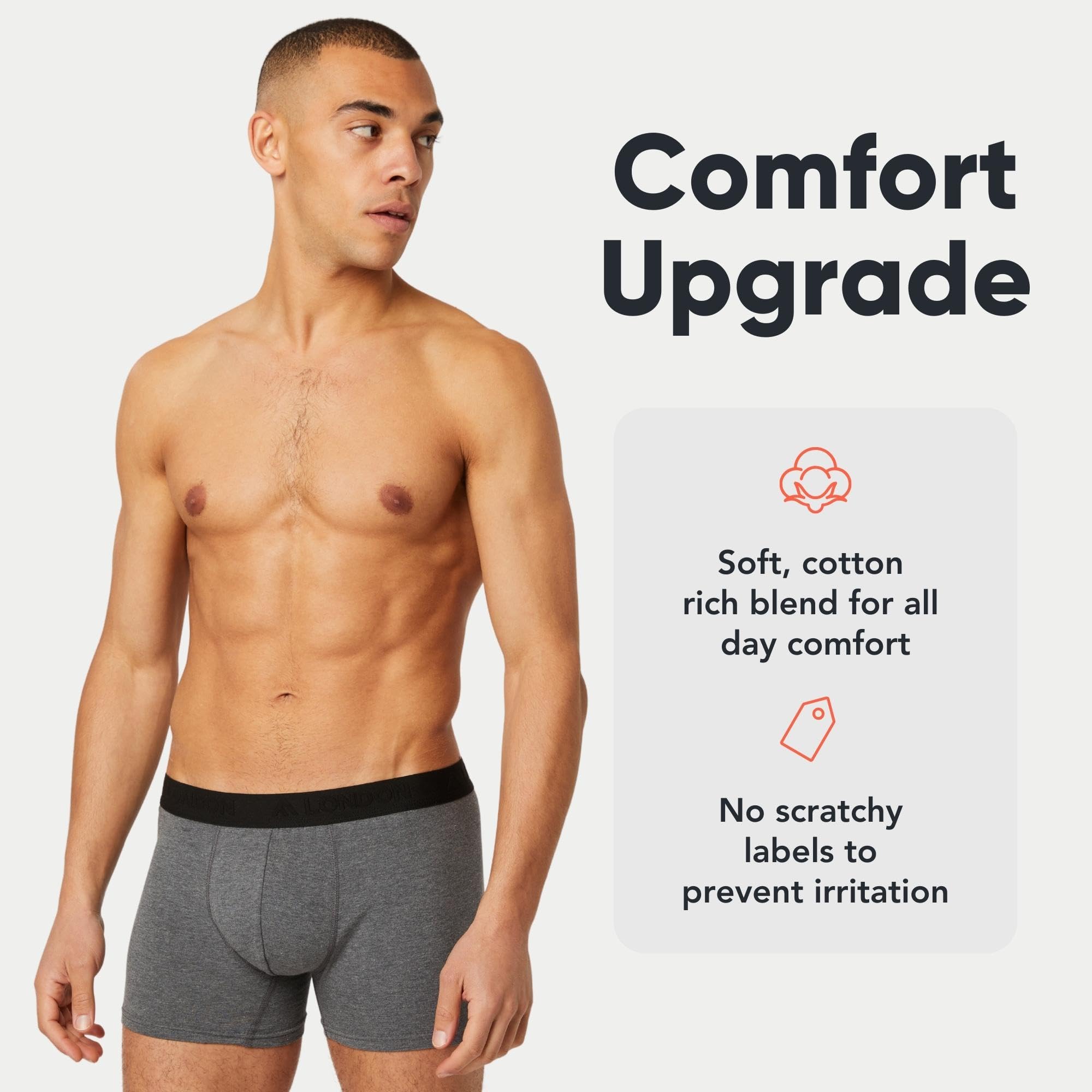 5-Pack Men's Boxers - HyFresh Odor Protection, Breathable & Soft Underwear for Daily Comfort