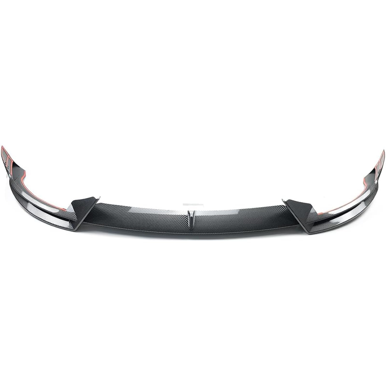 Carbon Fiber Print V-Style Front Bumper Lip Splitter Spoiler for Tesla Model Y 2017-2023 - 3-Piece Set - Enhances Aerodynamics & Sporty Look for Street Racing & Car Shows