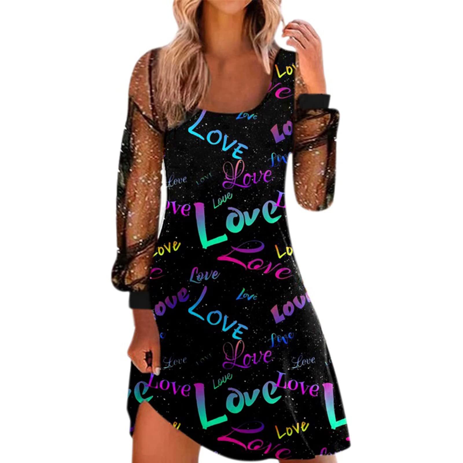 Stylish Summer Dresses for Teens & Women - Floral Printed Casual Mesh Long Sleeve Maxi Dress for Spring & Summer | Perfect for Beach Vacations, Date Nights & Outdoor Parties