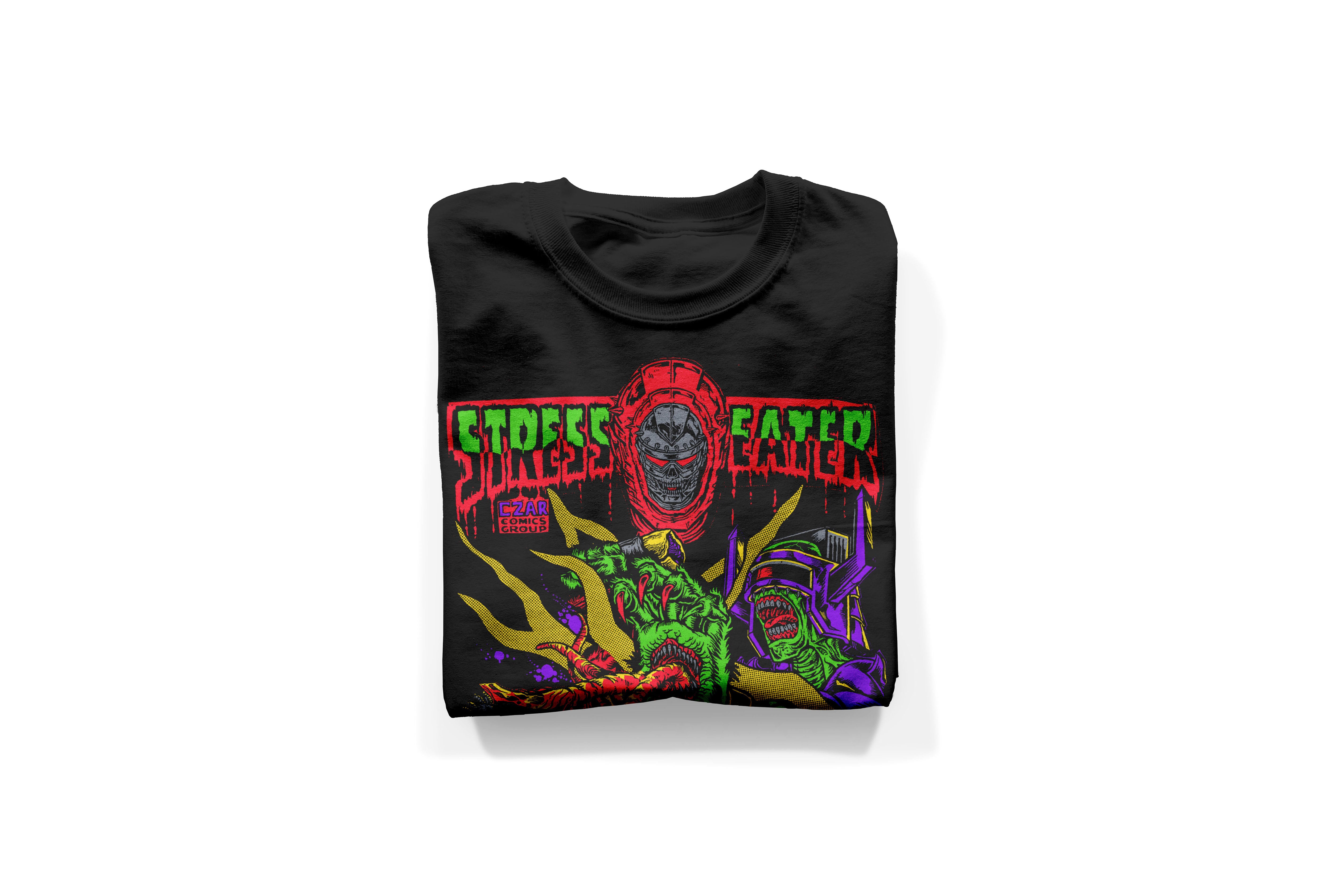 Stress Eater Album Cover T-Shirt - Black Cotton Graphic Tee for Music Lovers | Perfect for Concerts, Gifts & Casual Wear