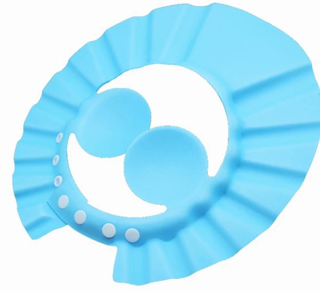 Baby Shower Bathing Protection Cap - Soft Waterproof Baby Hair Shield for Gentle Bath Time (Blue) | Perfect for Newborns, Infants & Toddlers During Hair Wash, Spa or Swimming