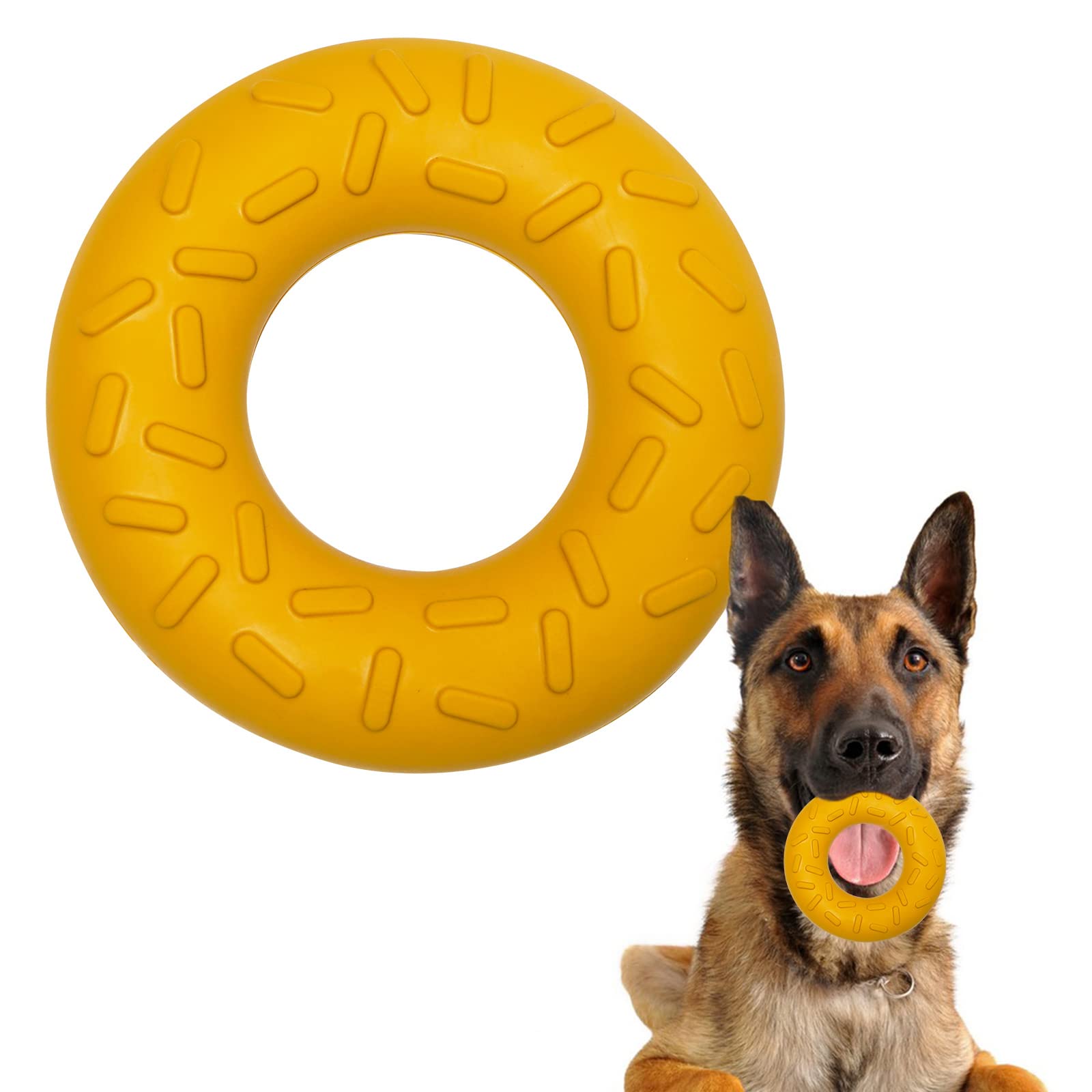 **Durable Indestructible Donut Dog Chew Toy for Aggressive Chewers - Flavored Rubber Chew Toy for Small, Medium & Large Dogs - Perfect for Teething, Boredom & Dental Health**