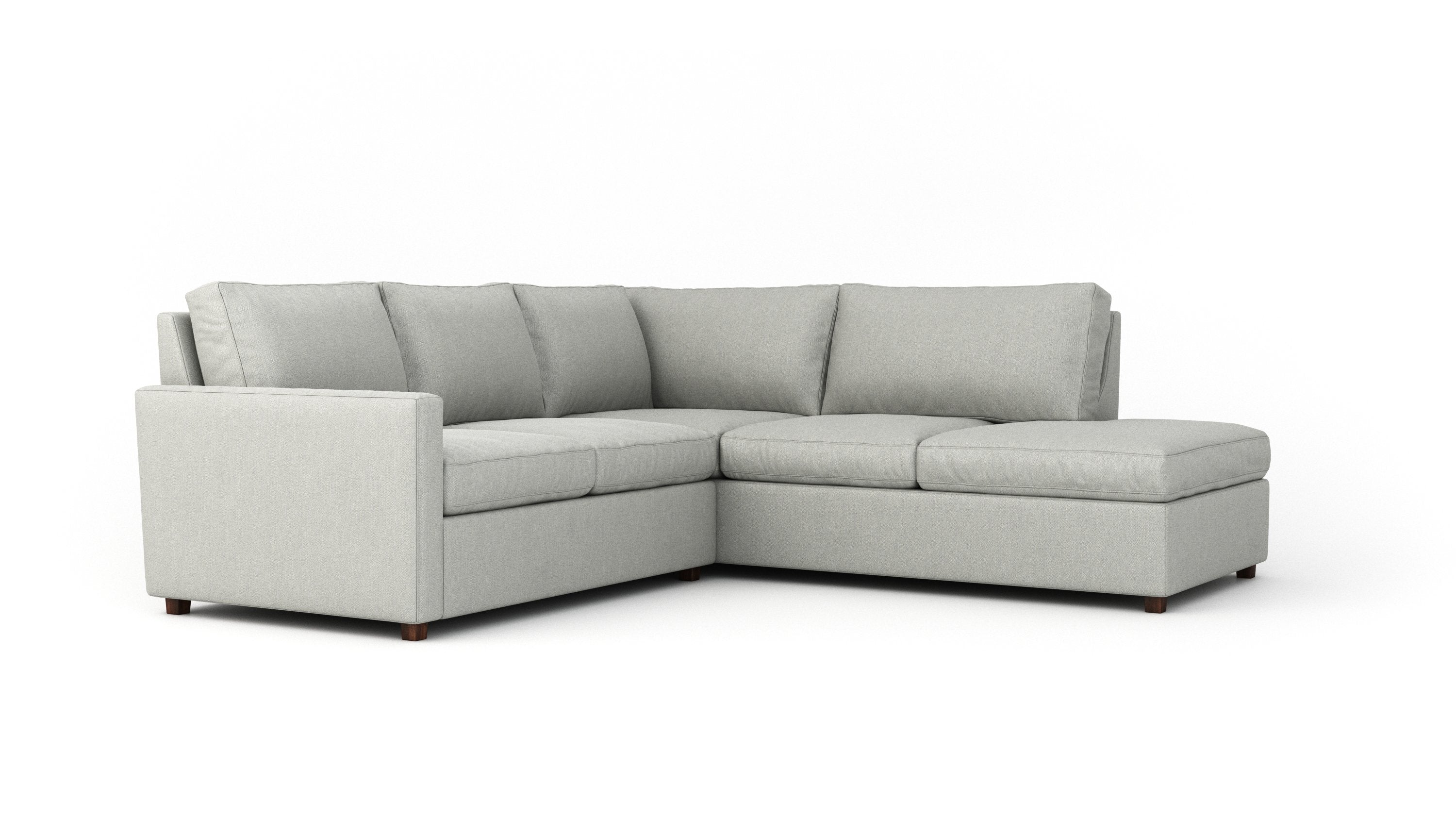 Extra Deep Couch Potato Lite Sectional Sofa with Left-Side Bumper (120