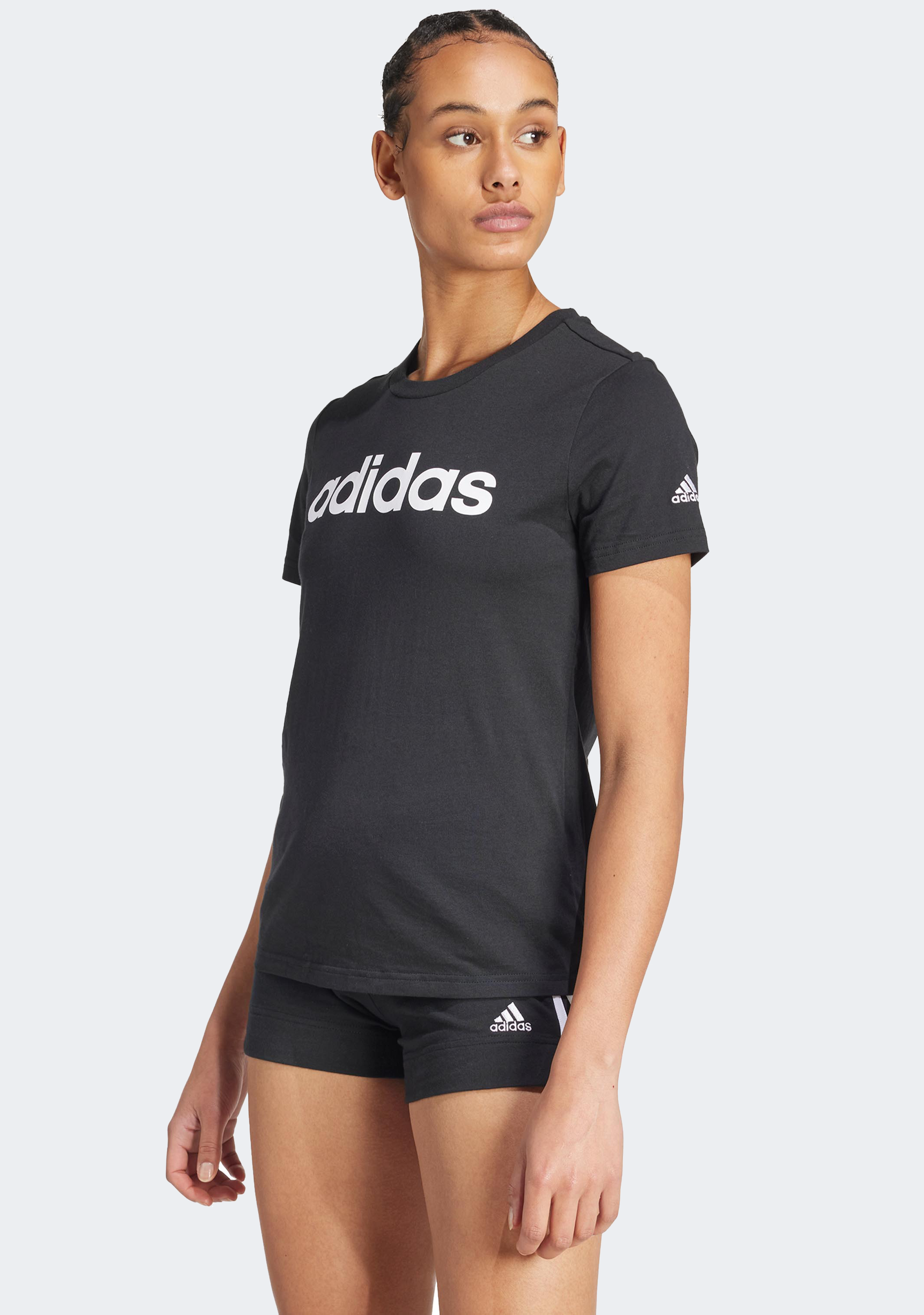 Adidas Essentials Slim Logo T-Shirt for Men - Comfortable Casual Fit, Breathable Cotton Fabric - Perfect for Gym, Workout, and Everyday Wear