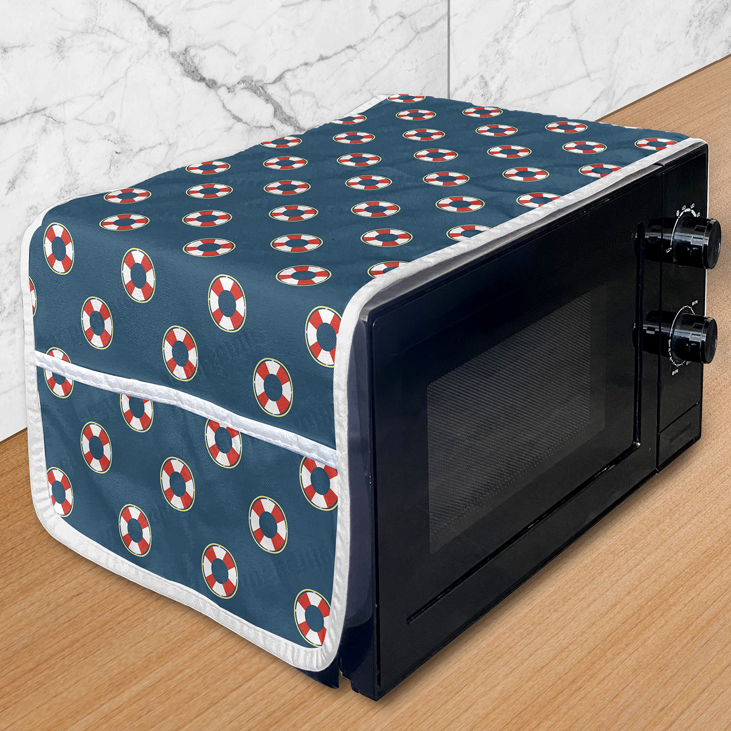 Ambesonne Waterproof Microwave Cover - Nautical Sailboat Design, 36