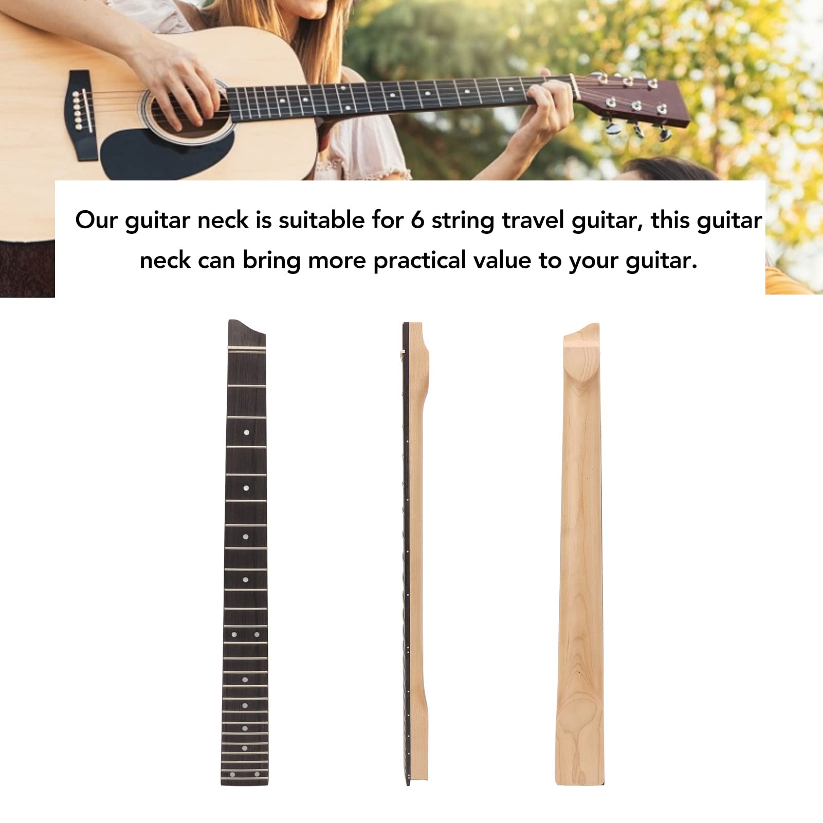 Premium Headless Electric Guitar Neck - 25 Frets, Rosewood Fingerboard, Maple Neck - Perfect for DIY Guitar Builds & Upgrades