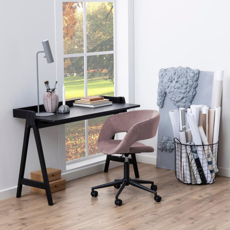 RISTO Study Desk/Console 126.5cm Black - Modern Writing Desk for Home Office, Study Room & Small Spaces - Sturdy Computer Table with Spacious Work Surface