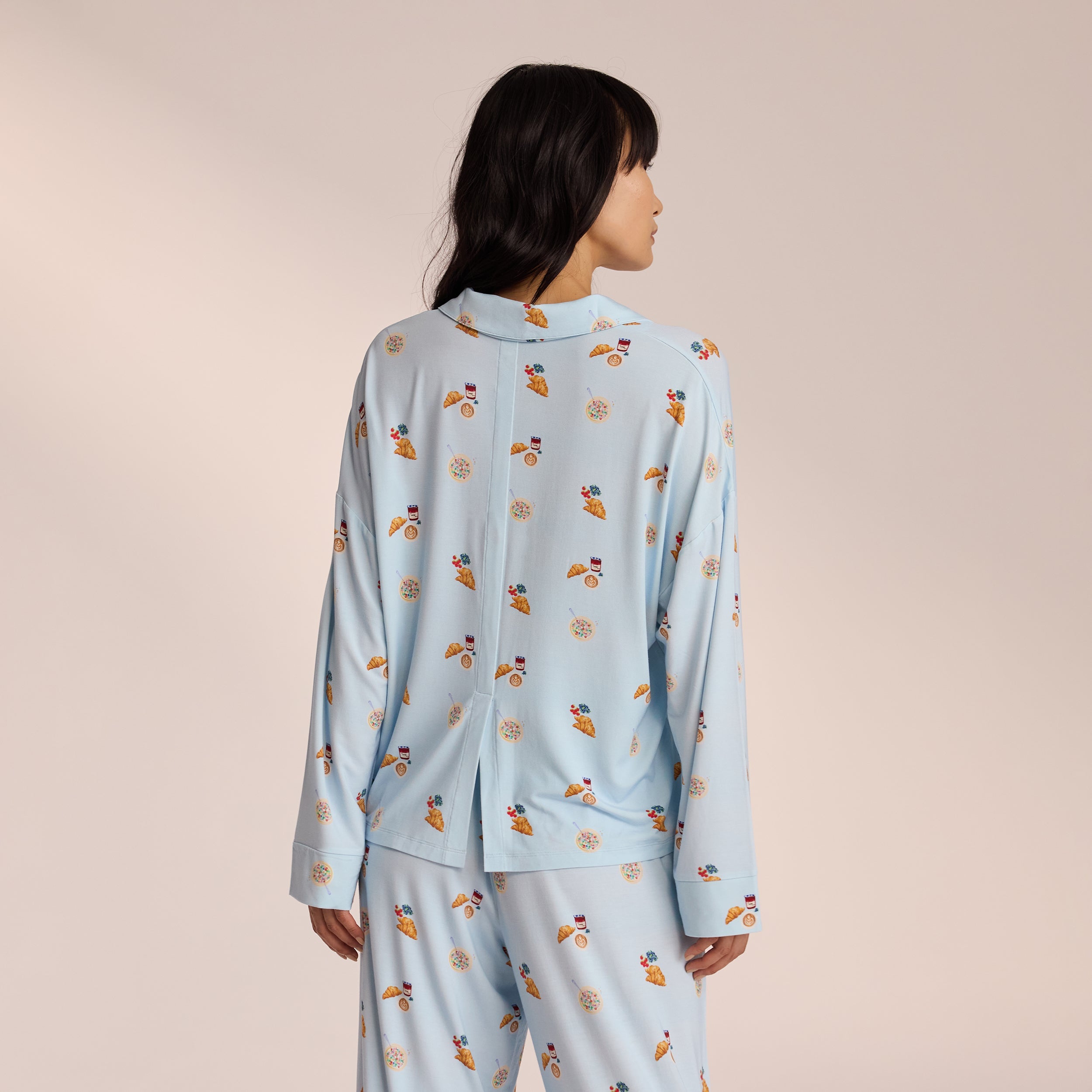 Soft & Breathable Modal Pajama Shirt for Women - Light Blue Sleepwear for Comfortable Nights | Perfect for Lounging, Sleeping & Relaxing at Home