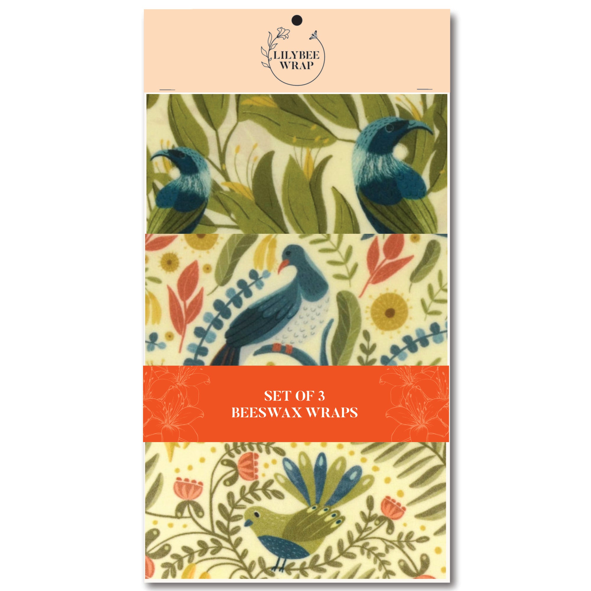 Eco-Friendly Beeswax Food Wraps Set of 3 - Reusable & Sustainable Alternative to Plastic Wrap - Perfect for Sandwiches, Fruits & Food Storage