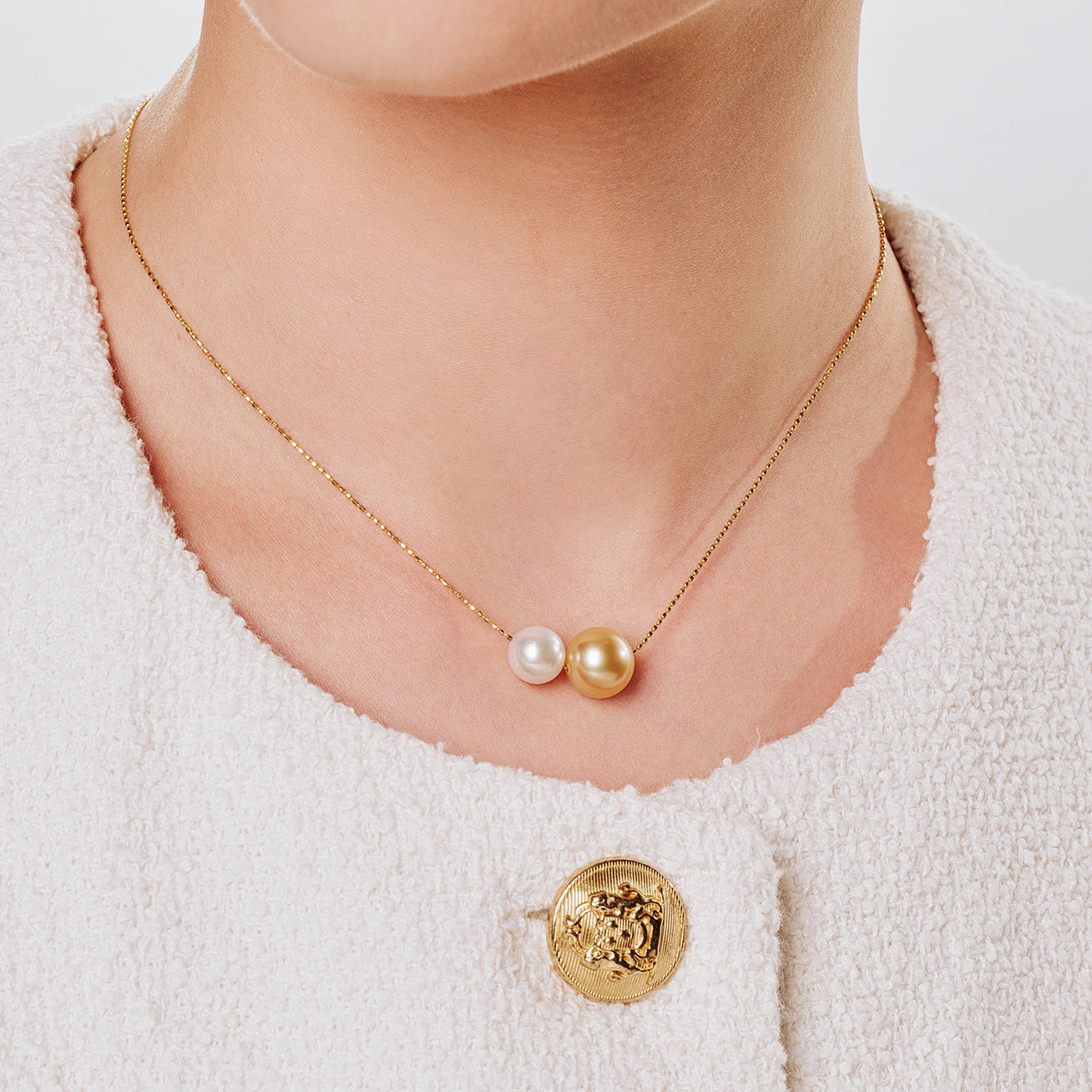 18K Gold South Sea Golden Pearl Necklace KN00222 | Elegant Women's Jewelry Gift for Wedding, Anniversary & Special Occasions | Luxury Pearl Pendant Necklace for Brides, Mothers & Fashion Lovers
