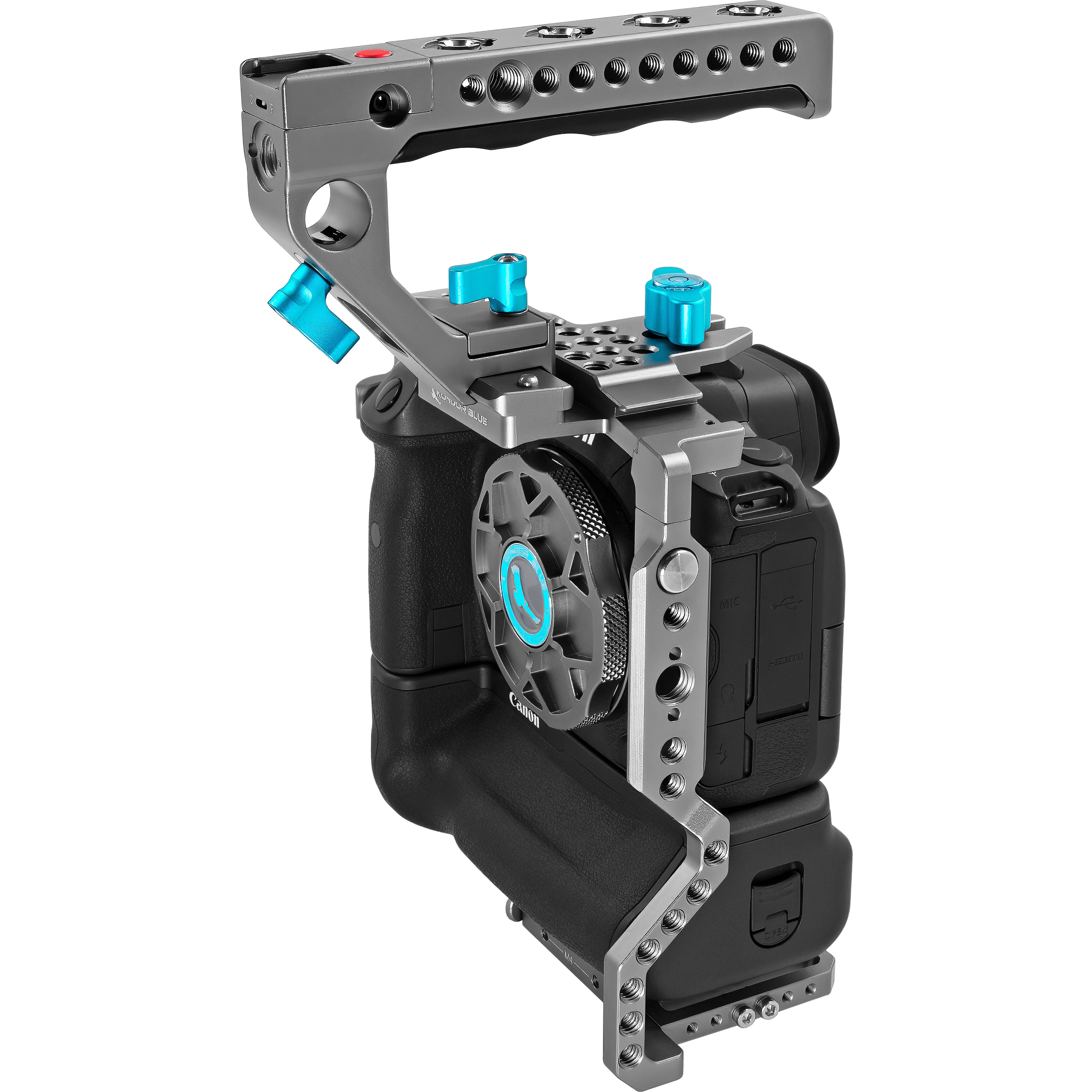 Kondor Blue BMPCC4K/6K Battery Grip Cage with Top Handle - Professional Camera Rig for Blackmagic Pocket Cinema Cameras - Perfect for Filmmaking, Vlogging & On-the-Go Shooting