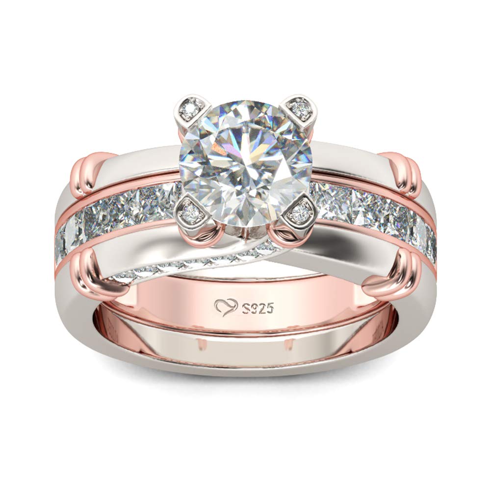 Jeulia Diamond Band Rings for Women - Sterling Silver CZ Interchangeable Ring Sets | Wedding, Engagement, Anniversary, Promise Ring, Bridal Jewelry Gifts | Perfect for Proposals, Bridal Showers, and Romantic Occasions