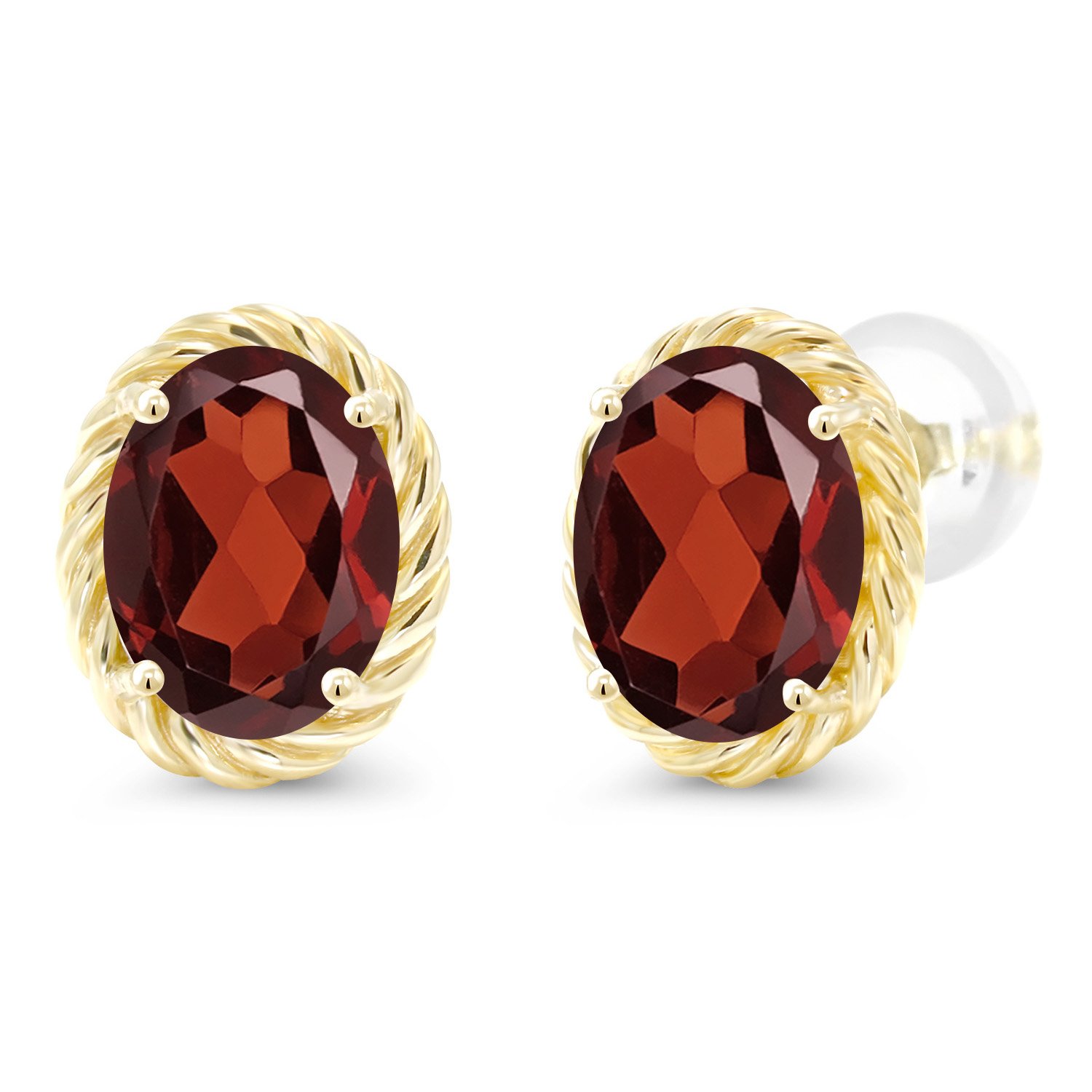 14K Gold Oval Birthstone Earrings for Women & Men | Gemstone Jewelry Gift