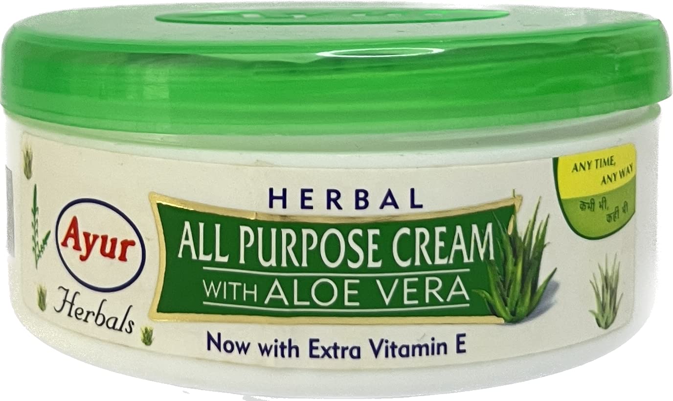 Ayur Herbals Herbal All Purpose Cream with Aloe Vera - 200ml | Natural Moisturizer for Dry Skin, Face & Body | Perfect for Daily Hydration & After Sun Care