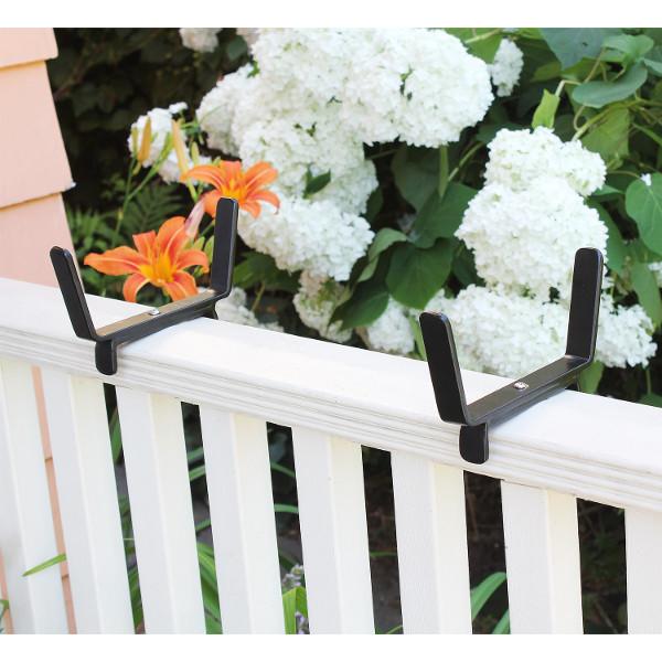 Sturdy Handrail Flower Box Bracket - Metal Planter Holder for Balcony Railings & Deck Railings - Perfect for Outdoor Flower Pots & Window Boxes