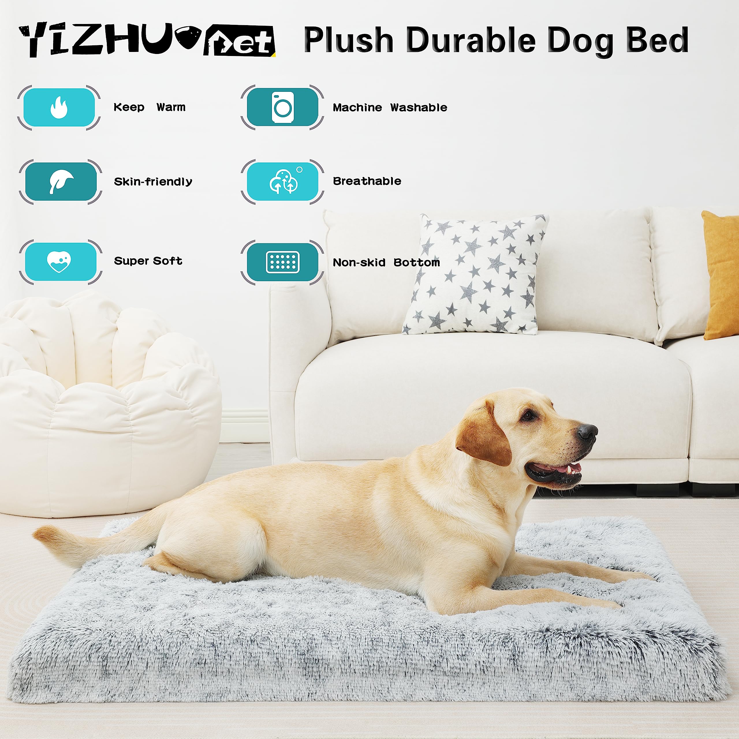 Orthopedic Dog Bed for Large Medium Small Dogs - XXL 47