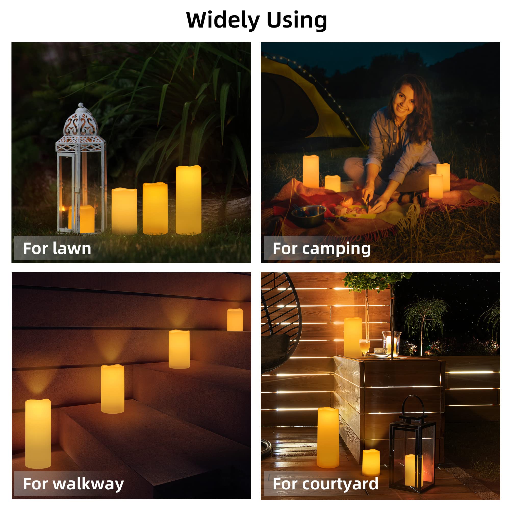Solar Powered LED Candles Outdoor Waterproof - 3