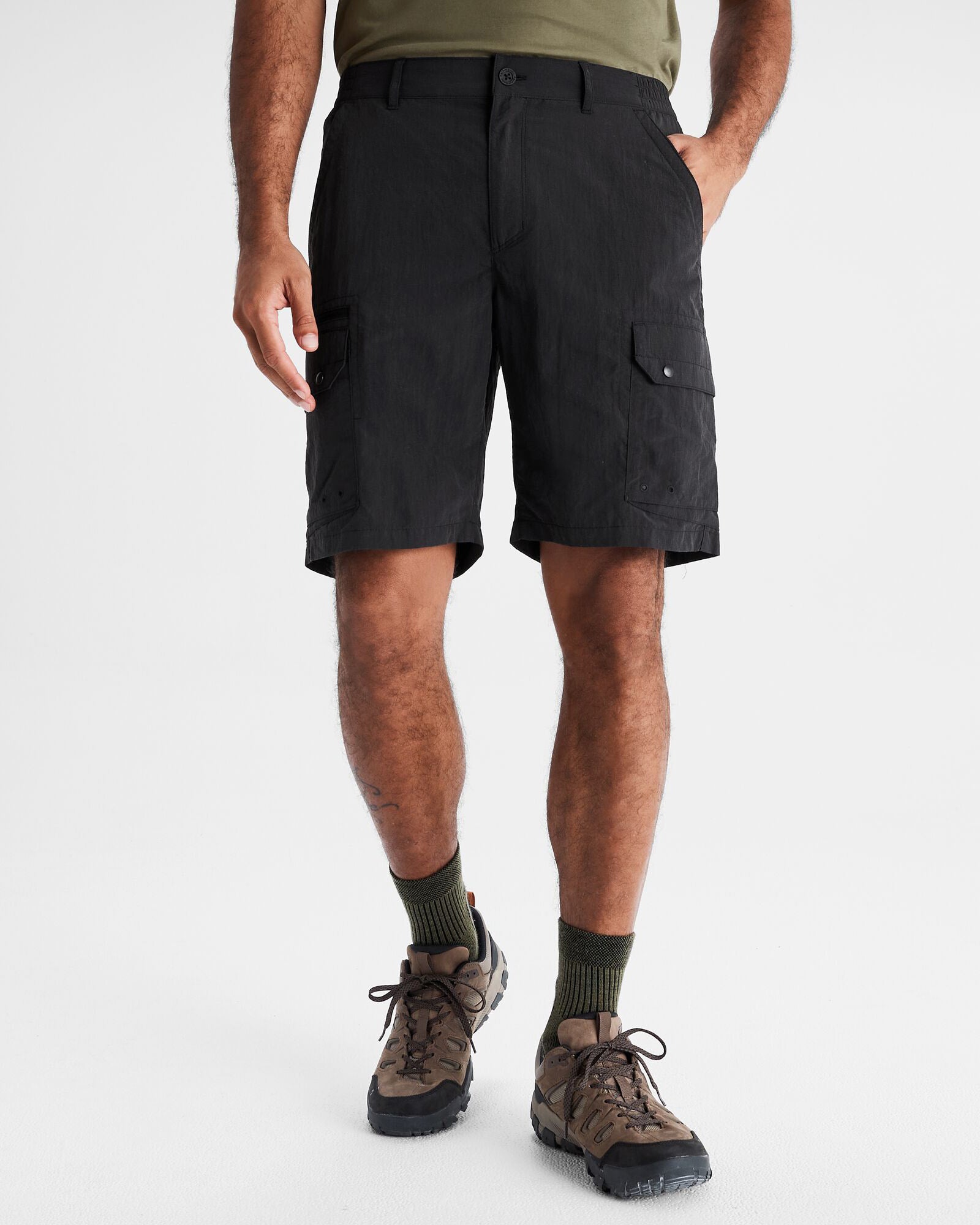 Men's EVRY Day Cargo Shorts - Comfortable Stretch Fabric with Multiple Pockets | Perfect for Outdoor Activities, Hiking, and Casual Wear (Black)