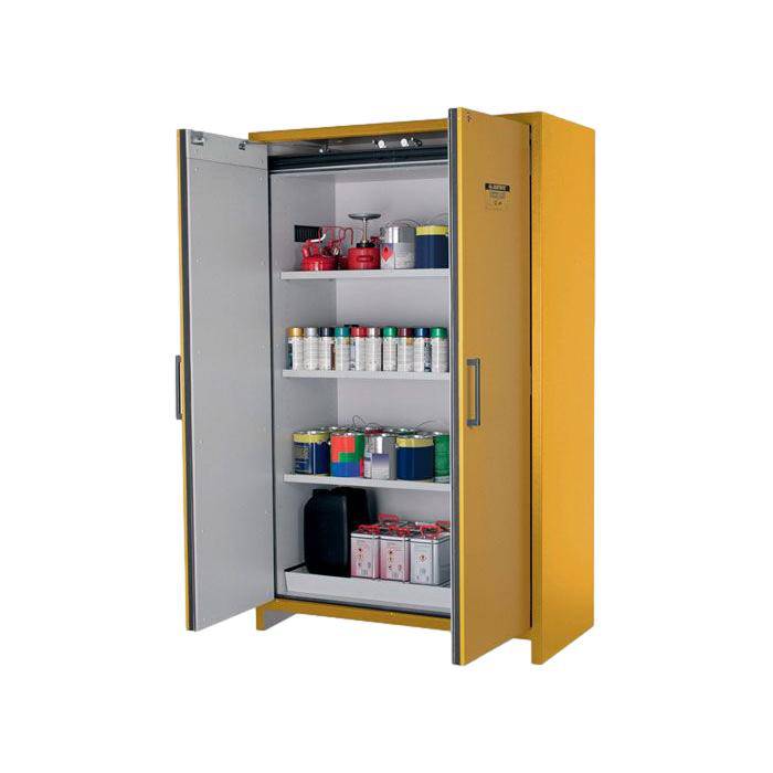 90 Minute Fireproof Safety Cabinet - 45 Gallon Capacity with 2 Hybrid Self-Closing Doors - Ideal for Garage, Workshop & Industrial Chemical Storage