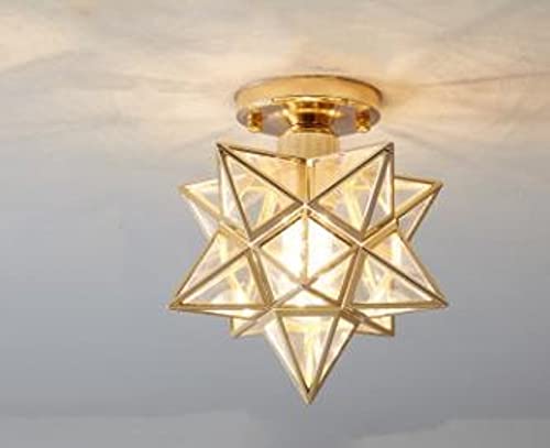 5-Star Diamond Gold Transparent LED Lamp - Modern Simple Porch & Aisle Decoration for Home, Wedding, Party Lighting Supplies | Indoor & Outdoor Use