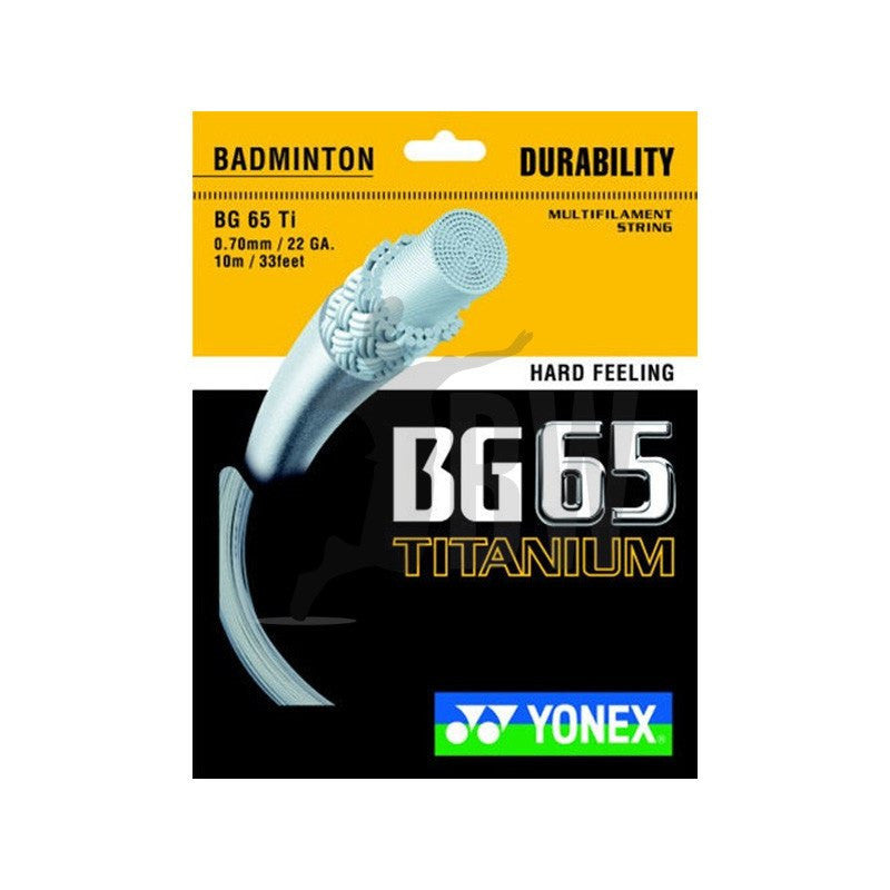 Yonex BG65 TI Badminton String - High-Performance Badminton Racket String for Durability & Power | Perfect for Competitive Play & Training