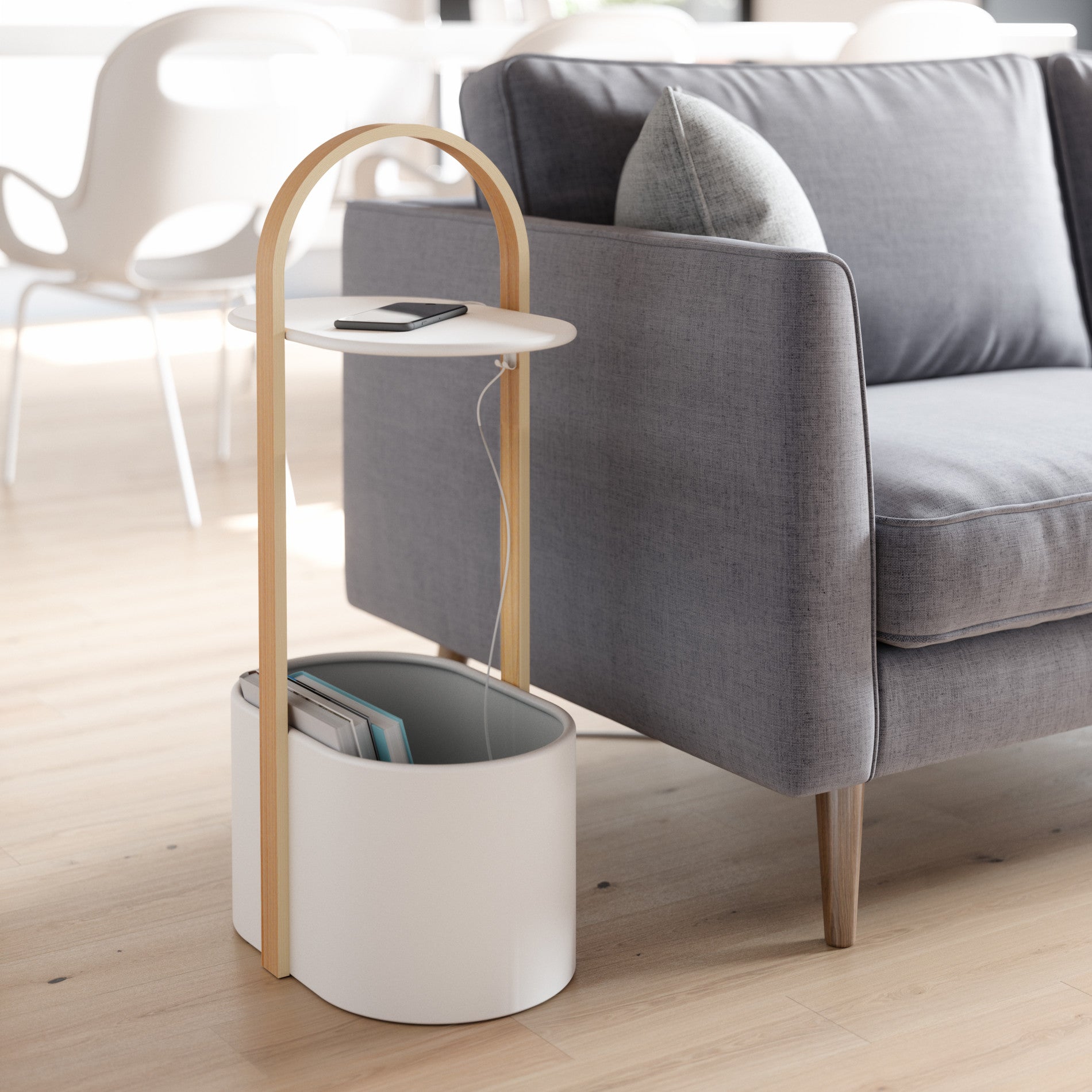 Bellwood Storage Table - Foldable Side Table with Storage Shelf, Perfect for Living Room, Bedroom, or Office Organization