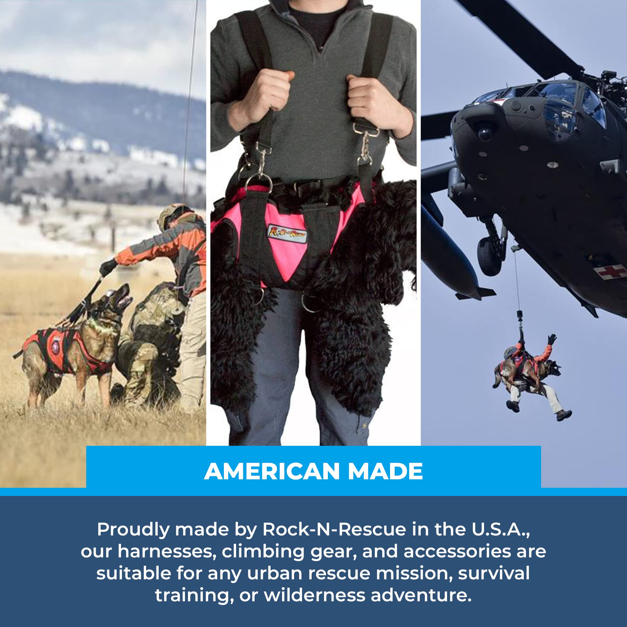 **Rock-N-Rescue SAR Dog Harness – Heavy-Duty Nylon Search & Rescue Harness for Small & Large Dogs – Wear-Resistant, Adjustable, Orange (Large) – Ideal for Hiking, Training & Outdoor Adventures**